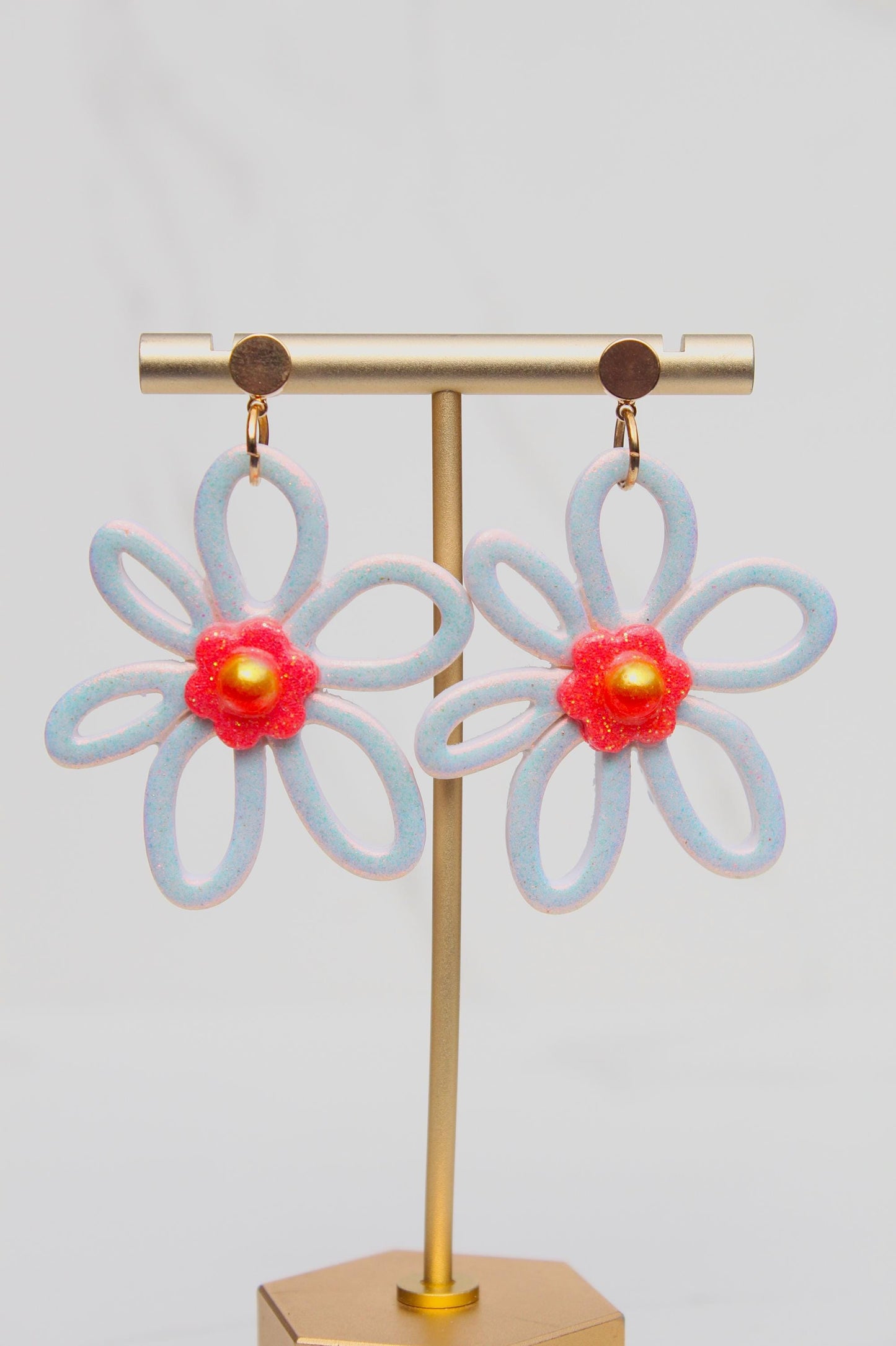 Color Pop Flower Clay Earrings – Bold & Bright Statement Dangles