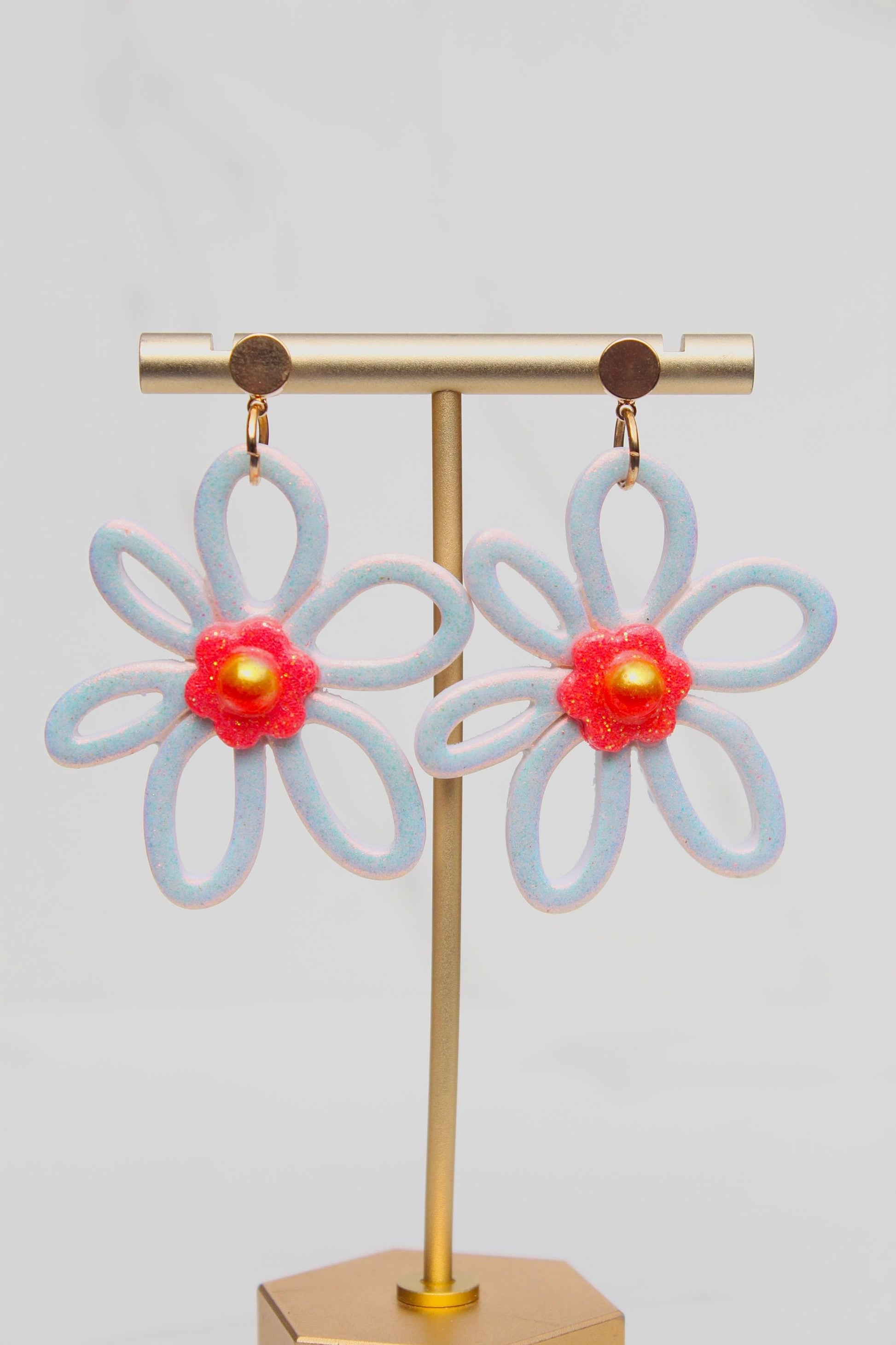 Color Pop Flower Clay Earrings – Bold & Bright Statement Dangles