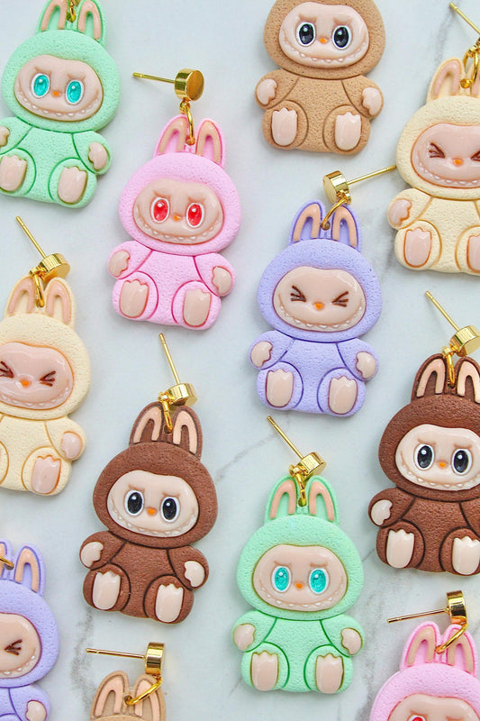 Cute Monster Clay Earrings | Cute Collectible Figurine Earrings | Handmade Polymer Clay Jewelry | Gift for Collectors & Kawaii Lovers