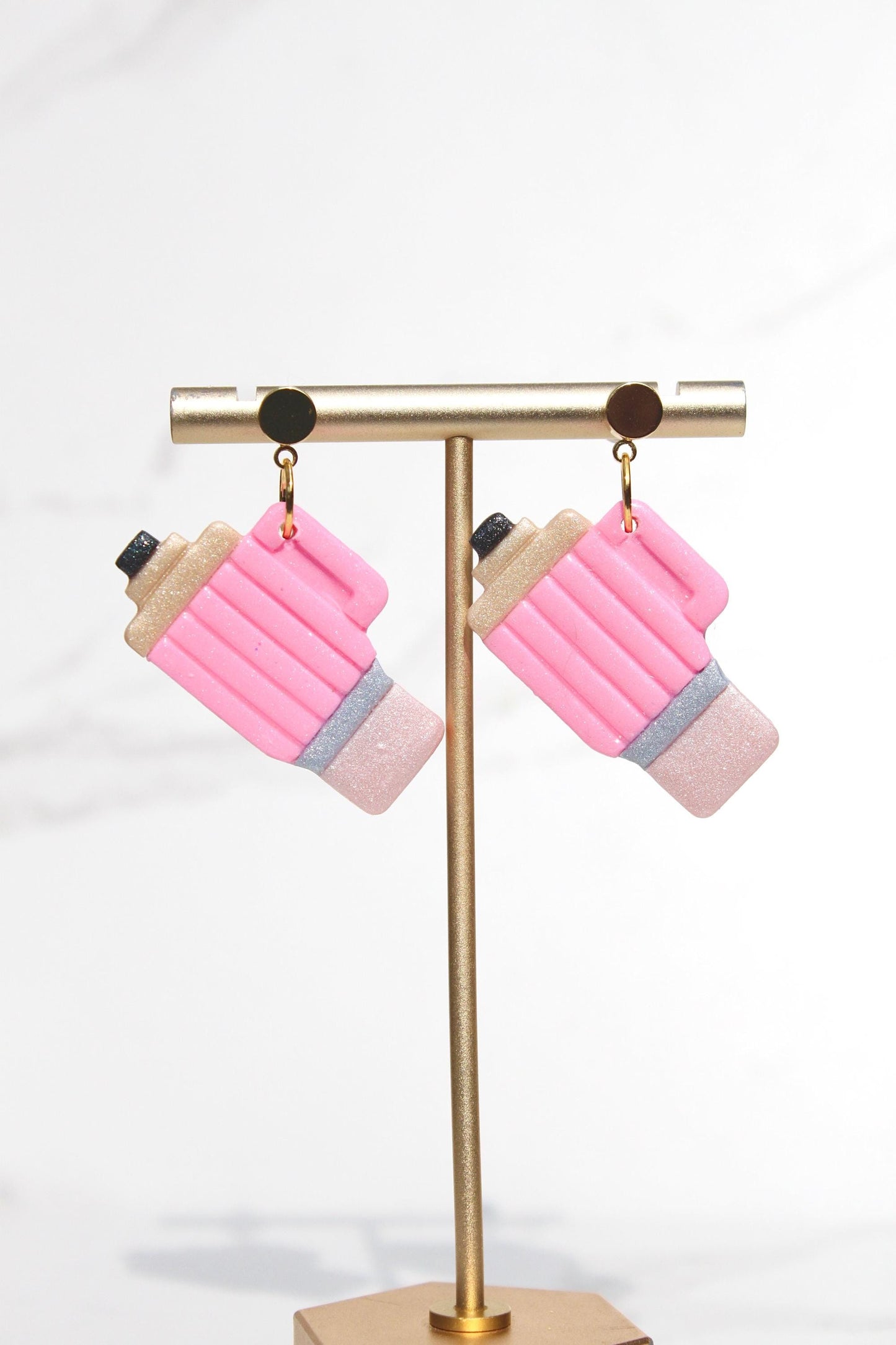 Pencil Tumbler Clay Earrings – Multicolor Back to School Statement Earrings | Fun School Supply Jewelry | Student & Teacher Gift