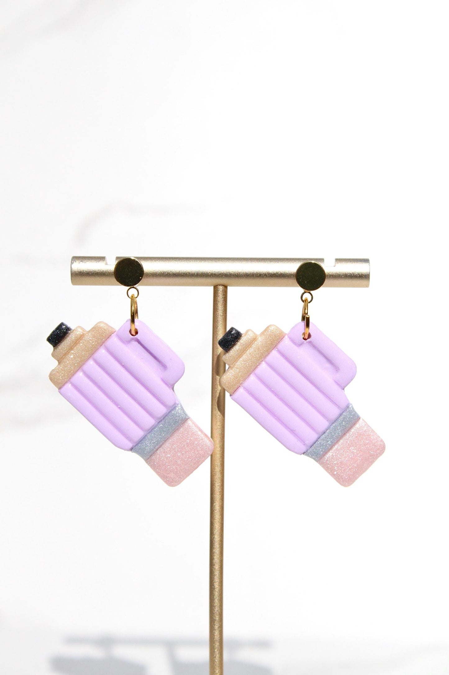 Pencil Tumbler Clay Earrings – Multicolor Back to School Statement Earrings | Fun School Supply Jewelry | Student & Teacher Gift