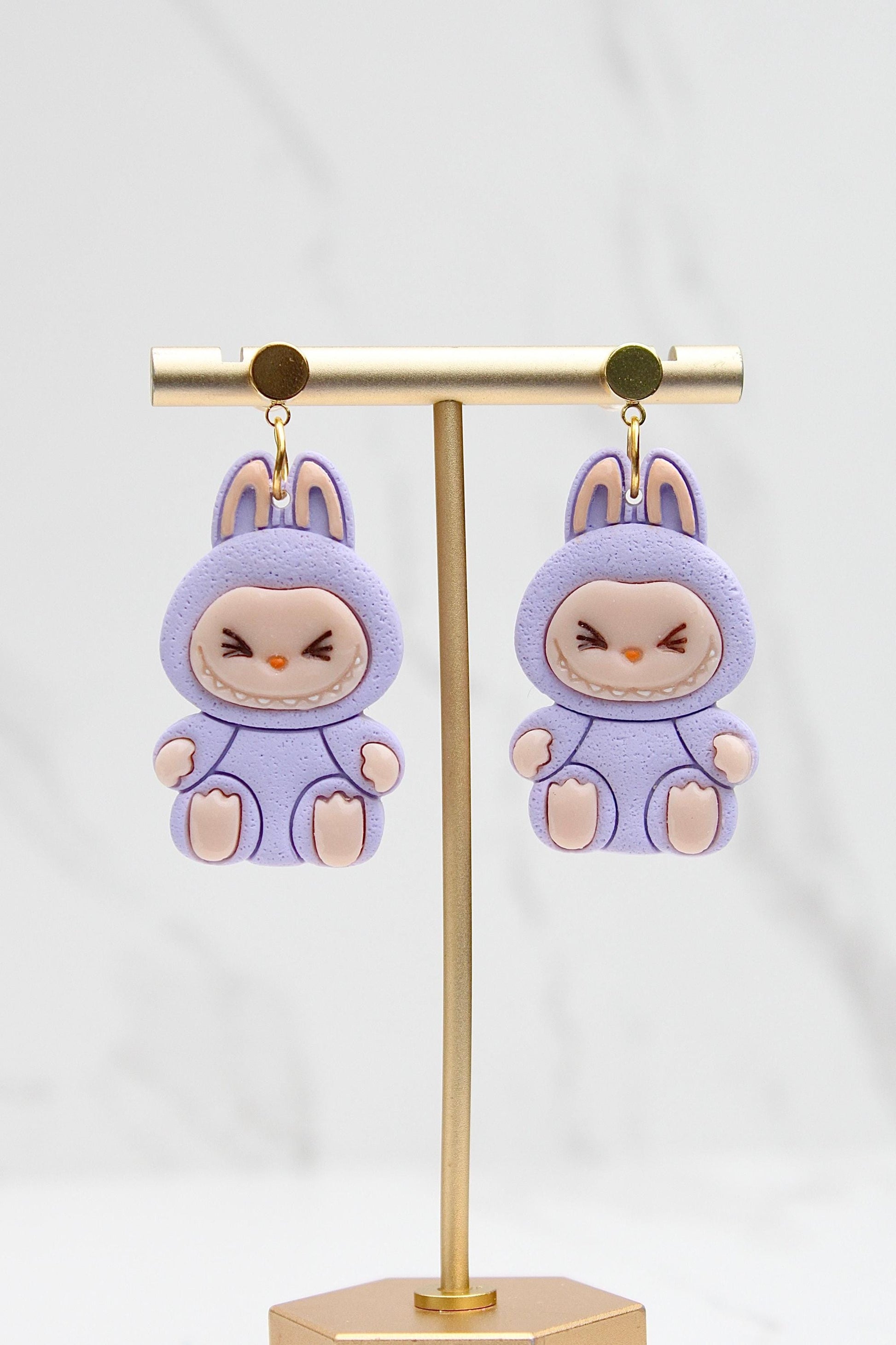 Cute Monster Clay Earrings | Cute Collectible Figurine Earrings | Handmade Polymer Clay Jewelry | Gift for Collectors & Kawaii Lovers