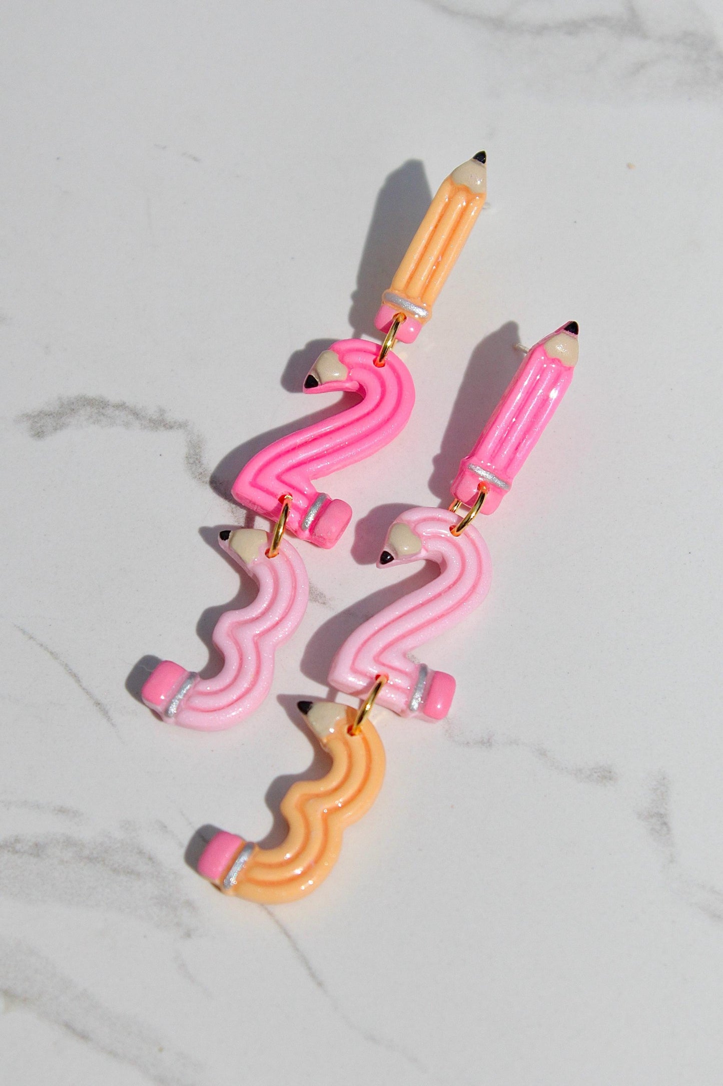 123 Number Pencil Clay Earrings - Teacher Back to School Handmade Jewelry