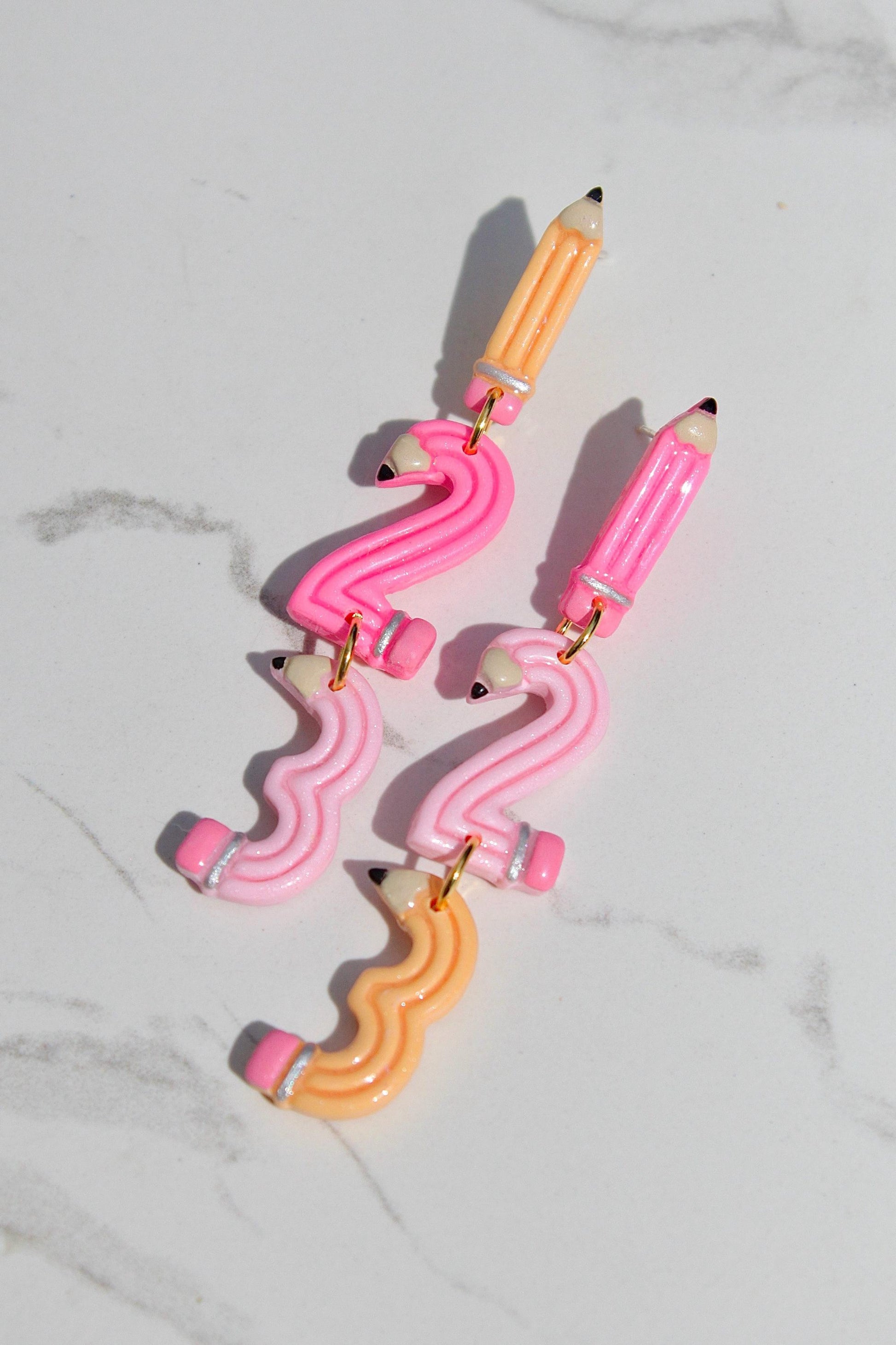 123 Number Pencil Clay Earrings - Teacher Back to School Handmade Jewelry