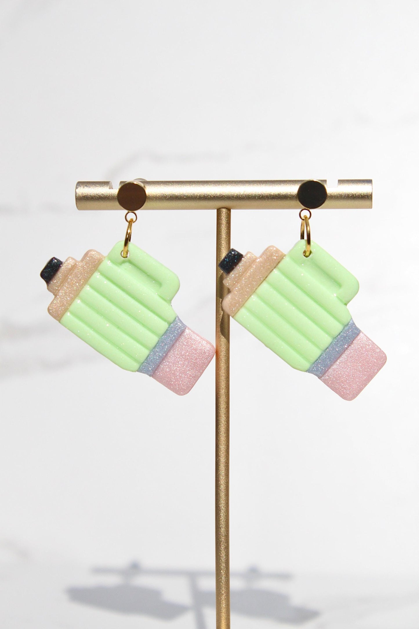 Pencil Tumbler Clay Earrings – Multicolor Back to School Statement Earrings | Fun School Supply Jewelry | Student & Teacher Gift