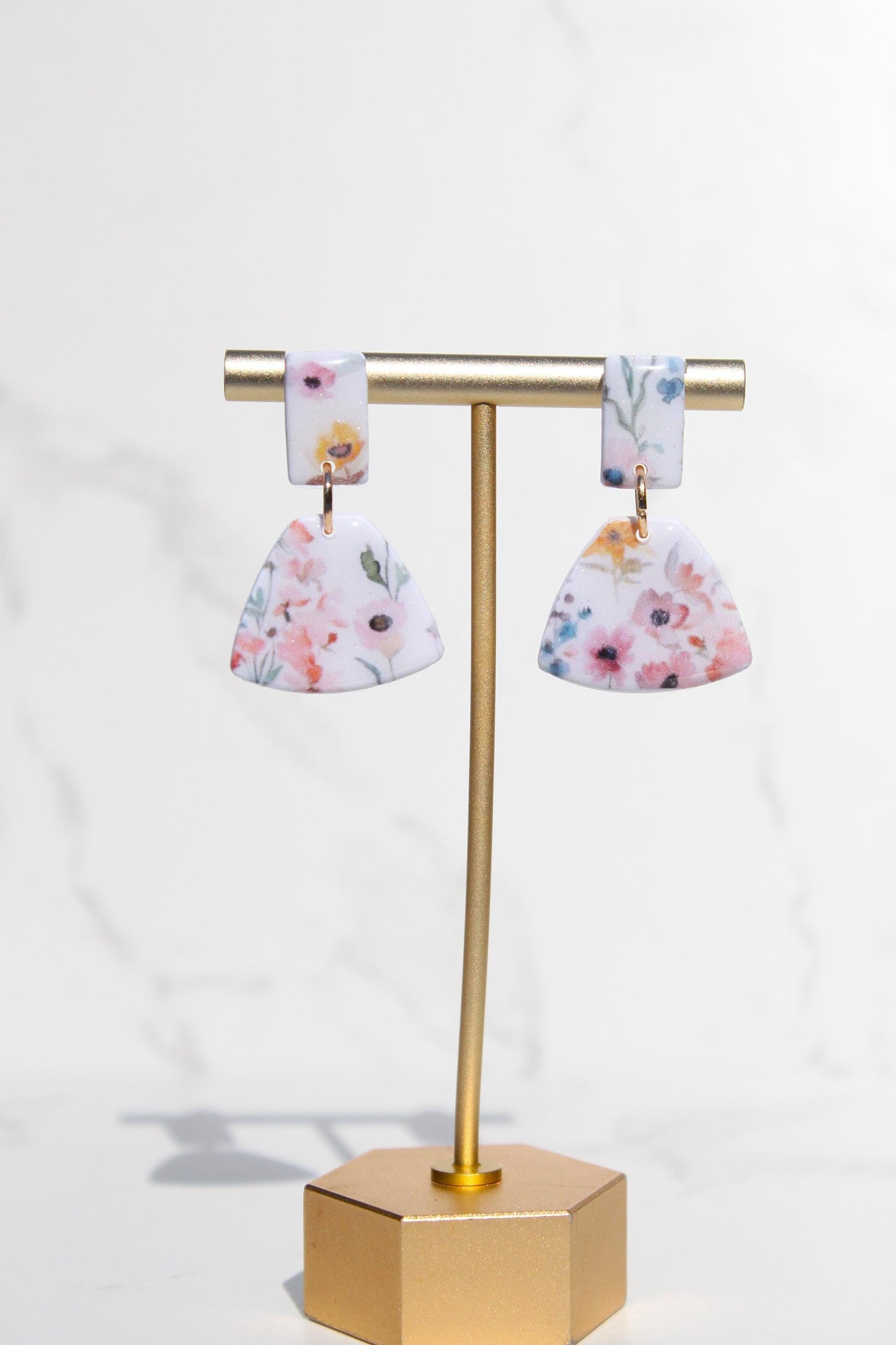 Floral Clay Earrings | Lightweight Statement Earrings | Handmade Botanical Jewelry | Spring Earrings | Colorful Dangle Earrings for Women