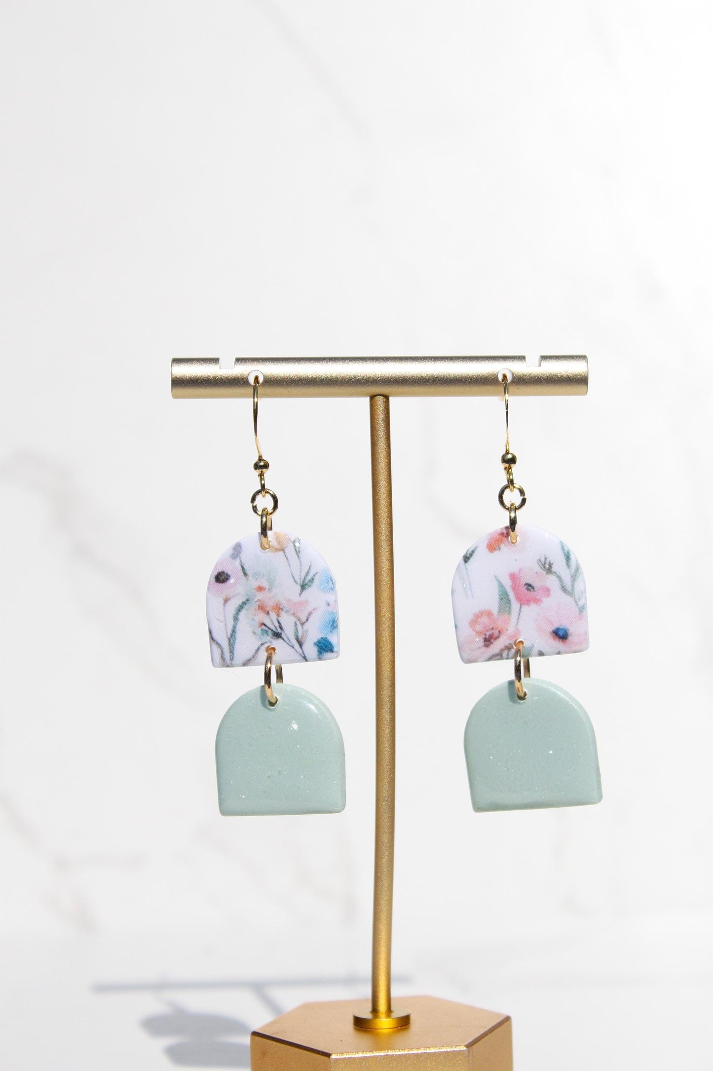 Floral Clay Earrings | Lightweight Statement Earrings | Handmade Botanical Jewelry | Spring Earrings | Colorful Dangle Earrings for Women