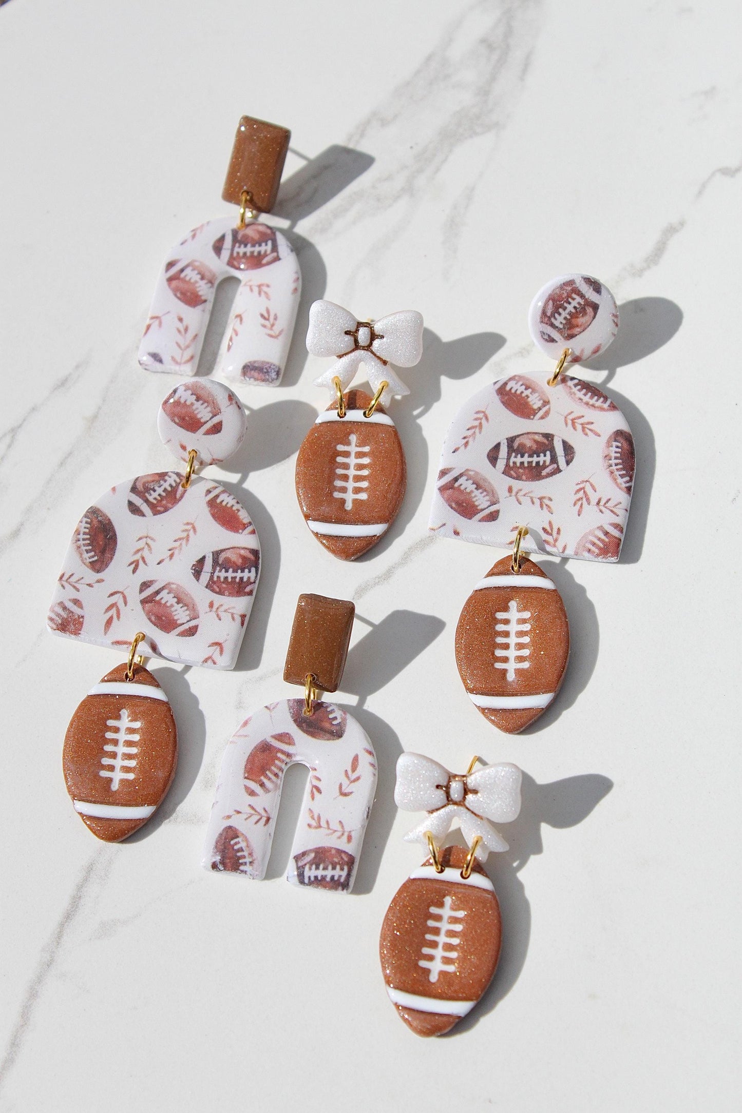 Football Earrings | Game Day Jewelry | Sports Fan Earrings | Polymer Clay Earrings | Team Spirit Accessories | Handmade Earrings