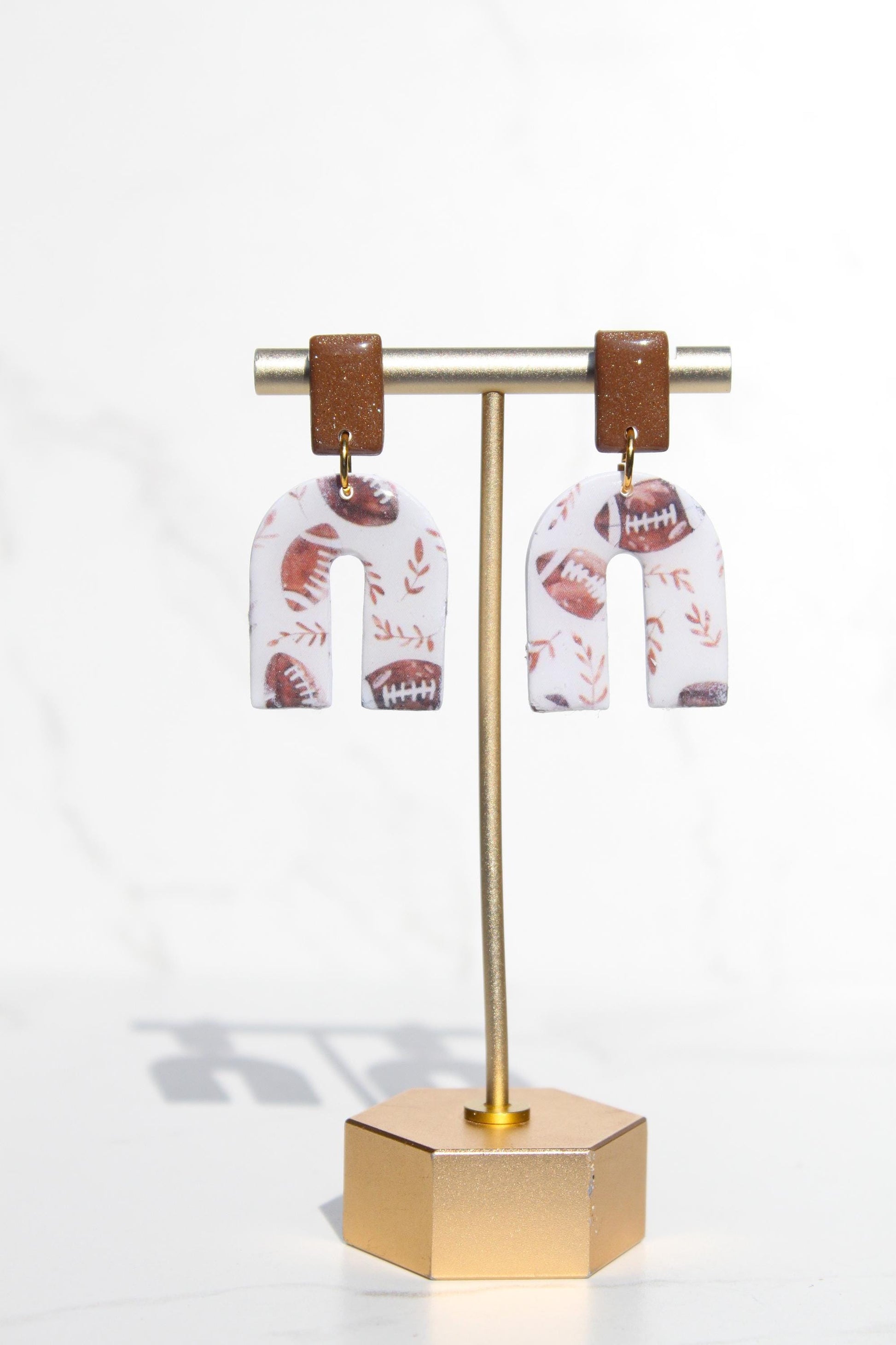 Football Earrings | Game Day Jewelry | Sports Fan Earrings | Polymer Clay Earrings | Team Spirit Accessories | Handmade Earrings