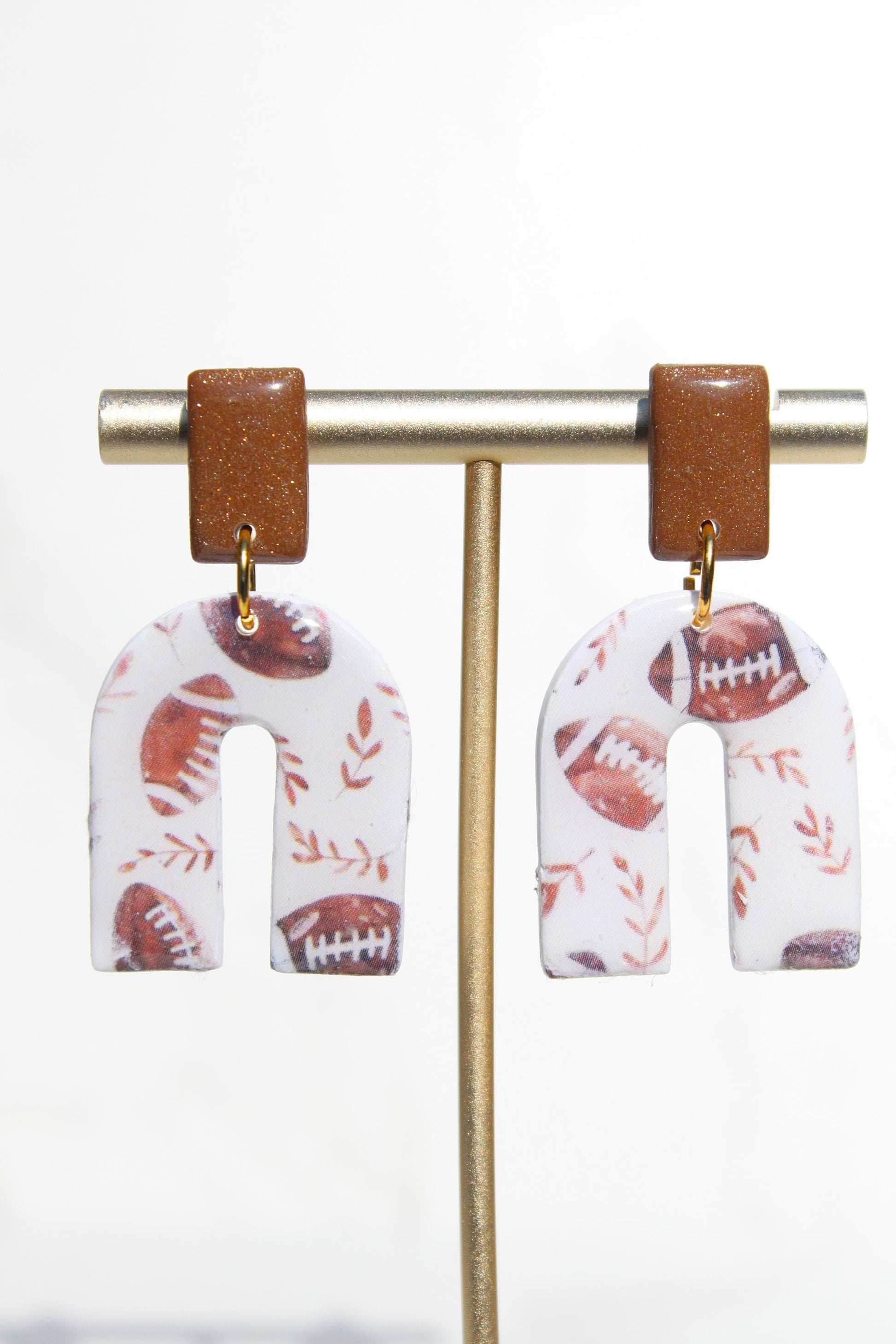 Football Earrings | Game Day Jewelry | Sports Fan Earrings | Polymer Clay Earrings | Team Spirit Accessories | Handmade Earrings