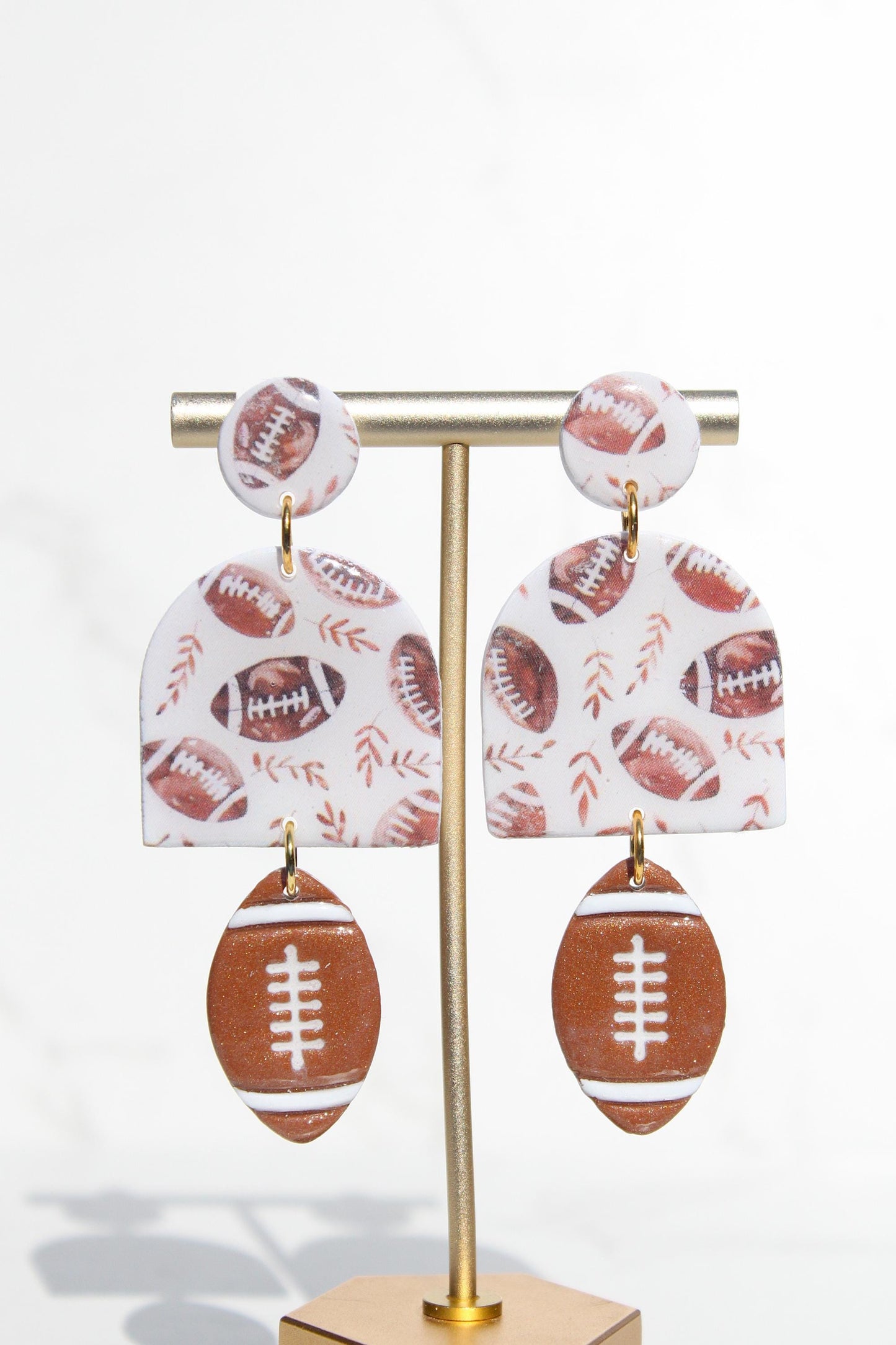 Football Earrings | Game Day Jewelry | Sports Fan Earrings | Polymer Clay Earrings | Team Spirit Accessories | Handmade Earrings