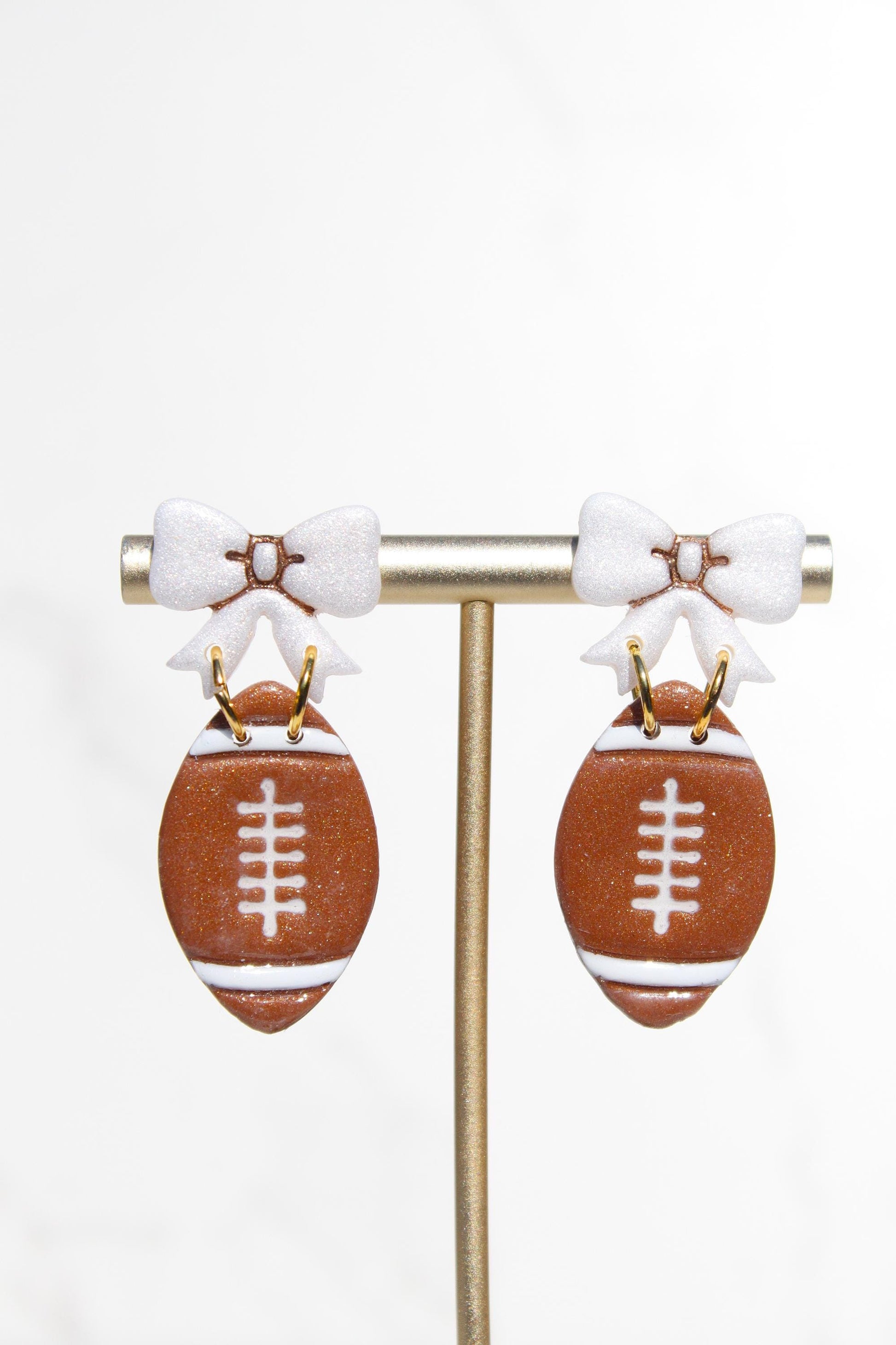 Football Earrings | Game Day Jewelry | Sports Fan Earrings | Polymer Clay Earrings | Team Spirit Accessories | Handmade Earrings