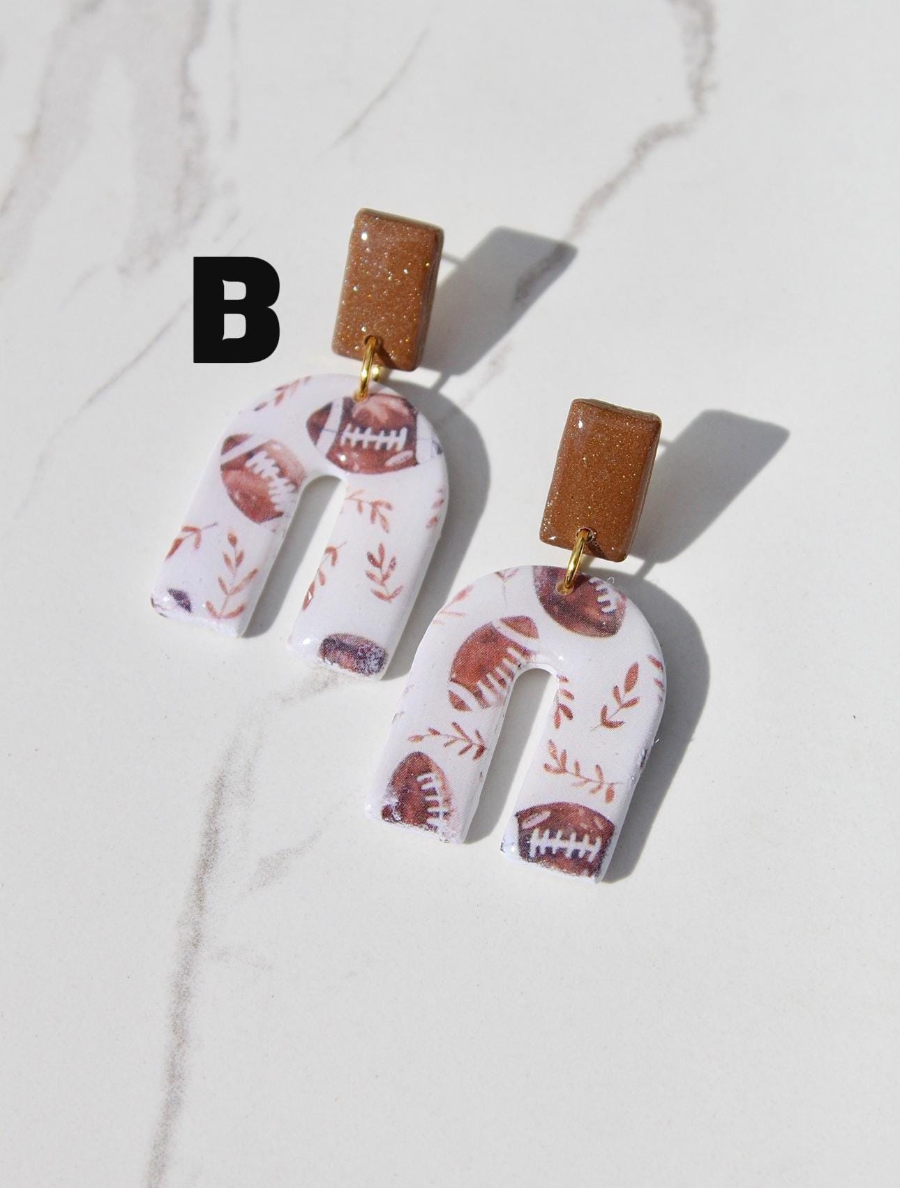 Football Earrings | Game Day Jewelry | Sports Fan Earrings | Polymer Clay Earrings | Team Spirit Accessories | Handmade Earrings