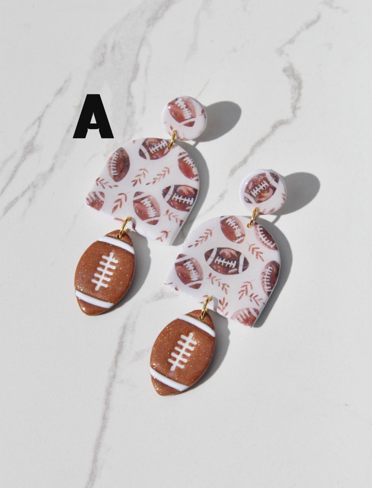 Football Earrings | Game Day Jewelry | Sports Fan Earrings | Polymer Clay Earrings | Team Spirit Accessories | Handmade Earrings