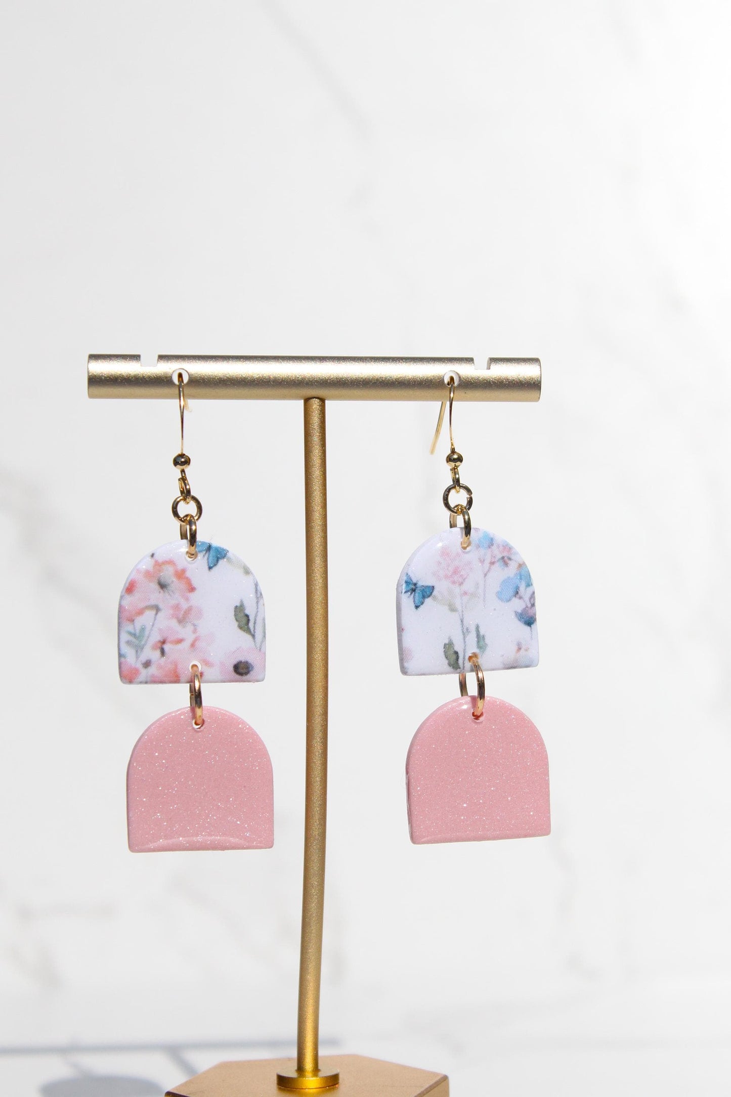 Floral Clay Earrings | Lightweight Statement Earrings | Handmade Botanical Jewelry | Spring Earrings | Colorful Dangle Earrings for Women