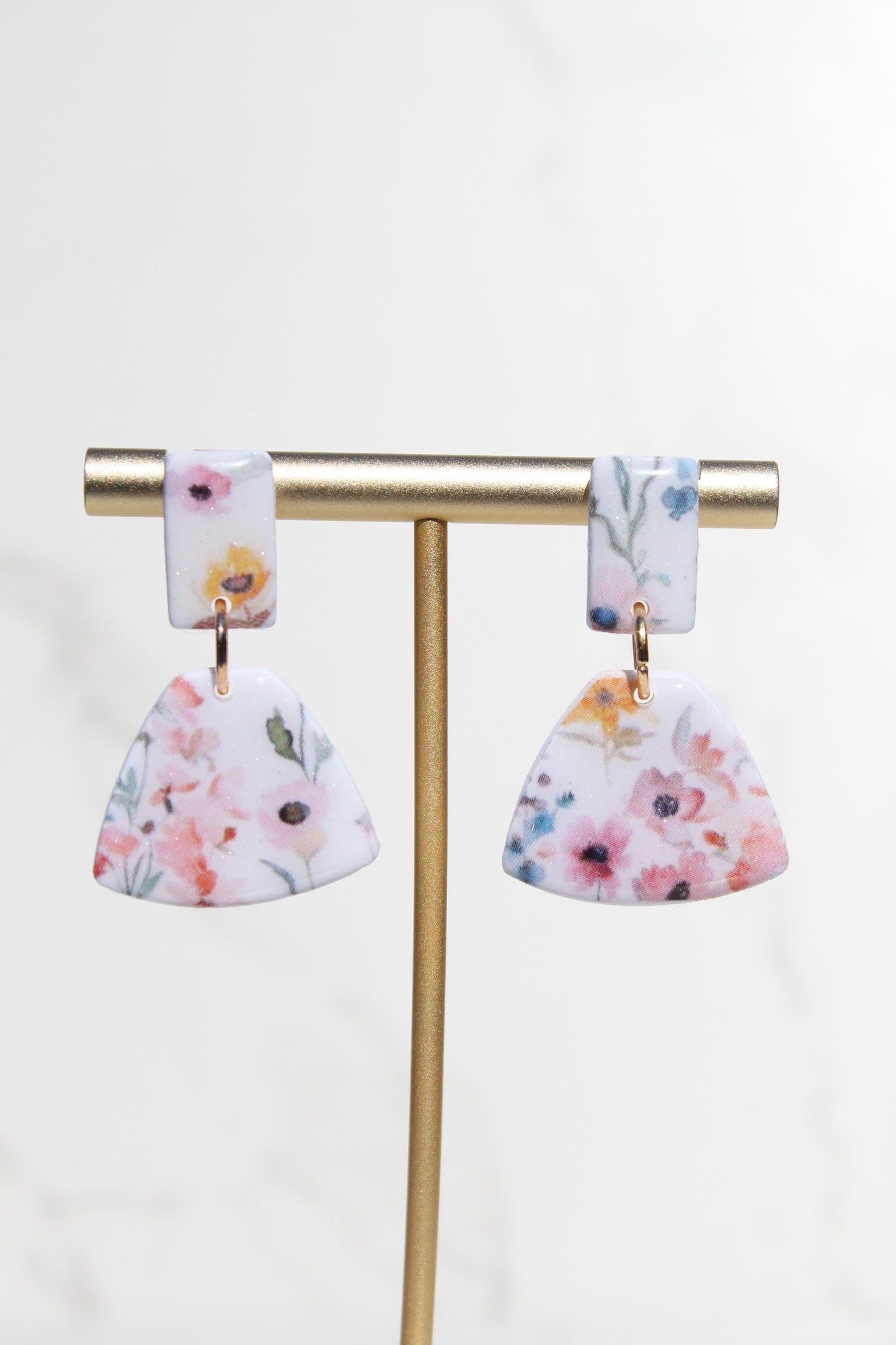 Floral Clay Earrings | Lightweight Statement Earrings | Handmade Botanical Jewelry | Spring Earrings | Colorful Dangle Earrings for Women