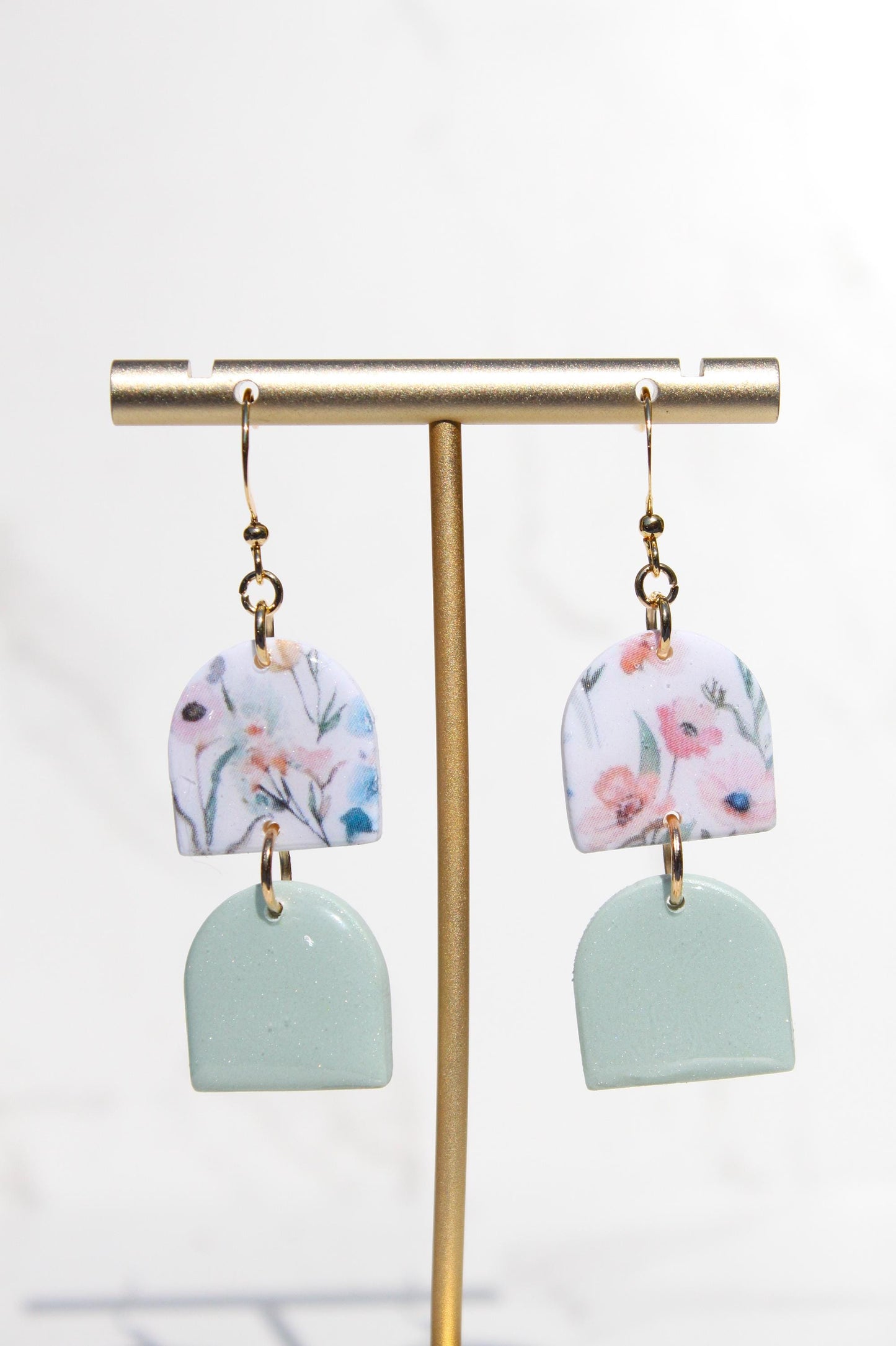 Floral Clay Earrings | Lightweight Statement Earrings | Handmade Botanical Jewelry | Spring Earrings | Colorful Dangle Earrings for Women