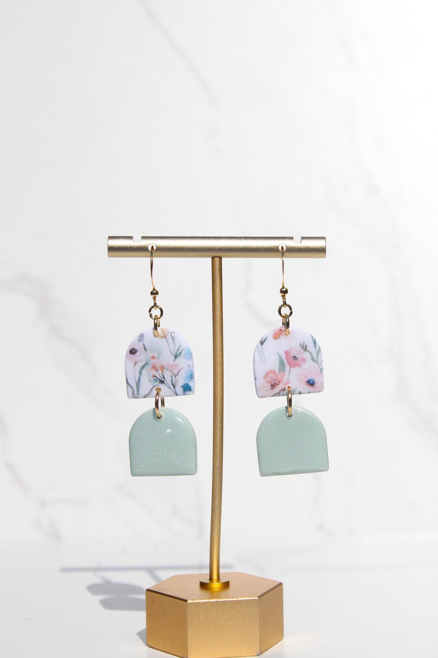 Floral Clay Earrings | Lightweight Statement Earrings | Handmade Botanical Jewelry | Spring Earrings | Colorful Dangle Earrings for Women