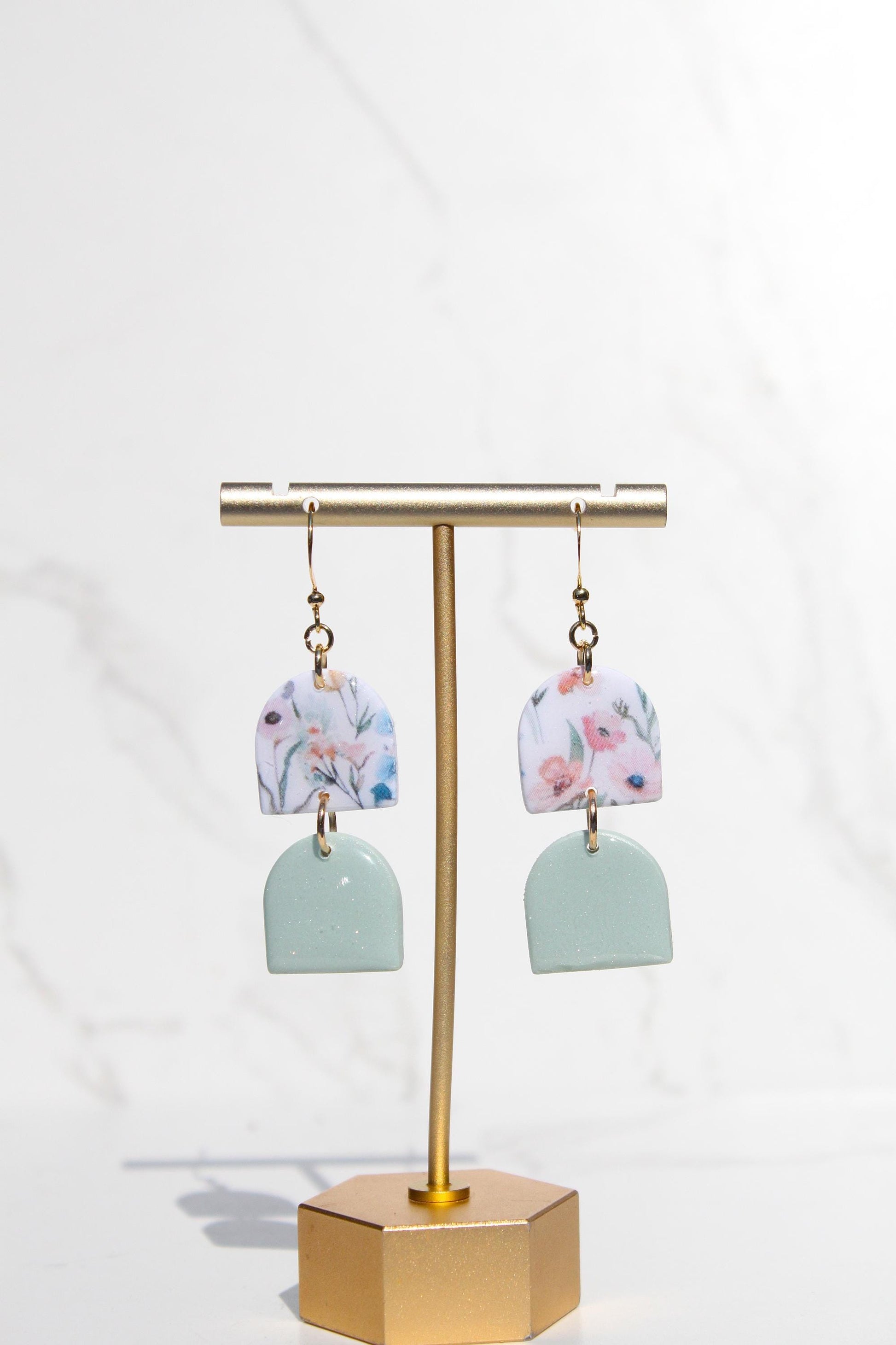 Floral Clay Earrings | Lightweight Statement Earrings | Handmade Botanical Jewelry | Spring Earrings | Colorful Dangle Earrings for Women