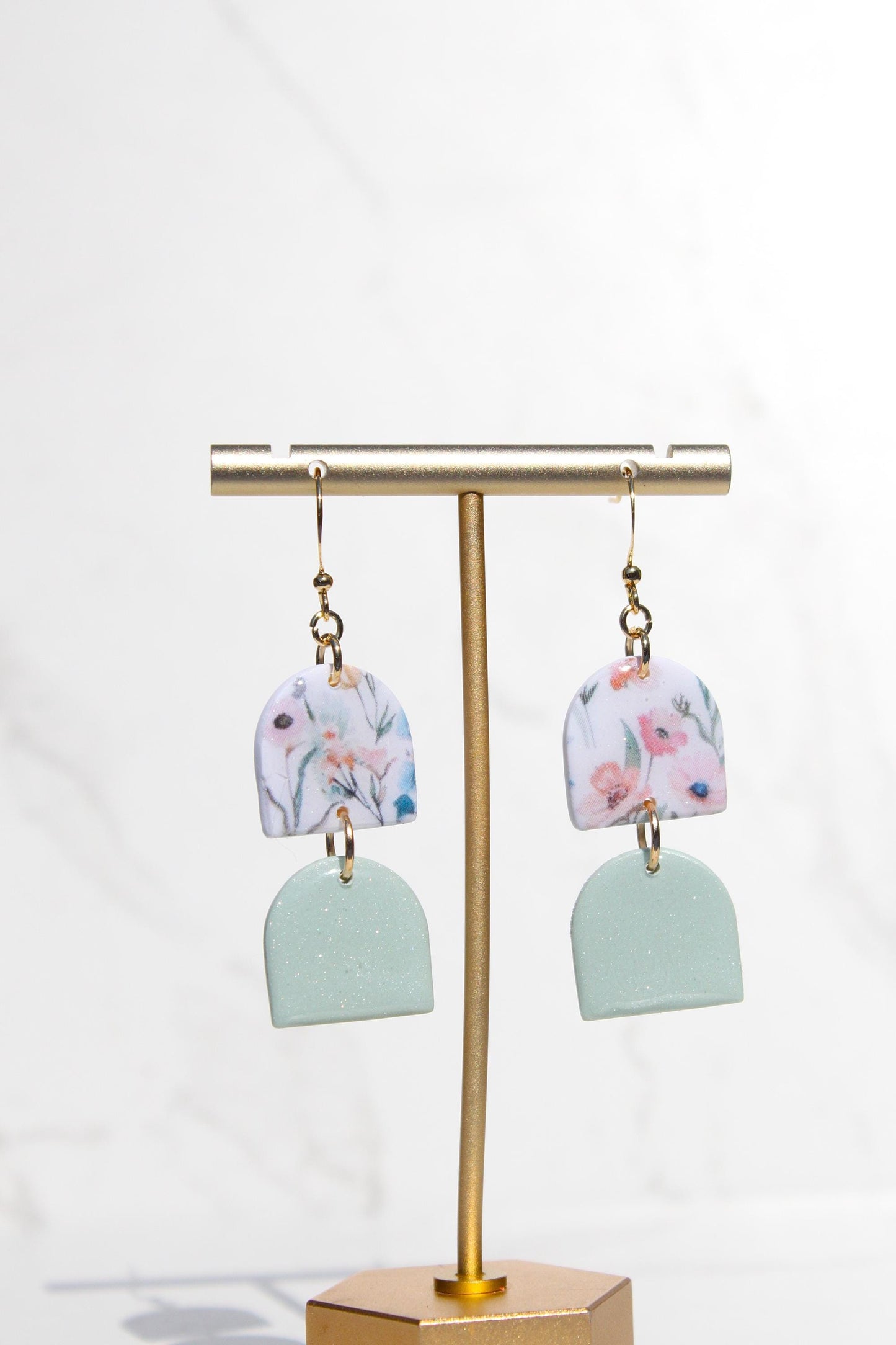 Floral Clay Earrings | Lightweight Statement Earrings | Handmade Botanical Jewelry | Spring Earrings | Colorful Dangle Earrings for Women