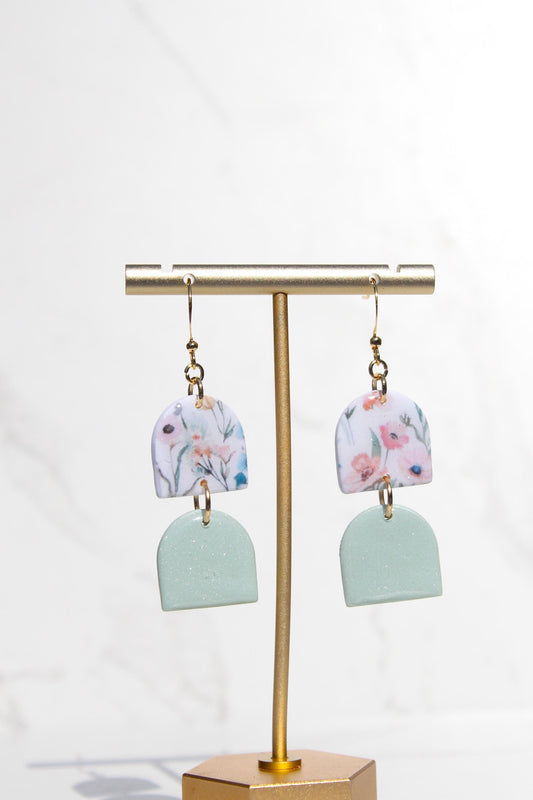 Floral Clay Earrings | Lightweight Statement Earrings | Handmade Botanical Jewelry | Spring Earrings | Colorful Dangle Earrings for Women