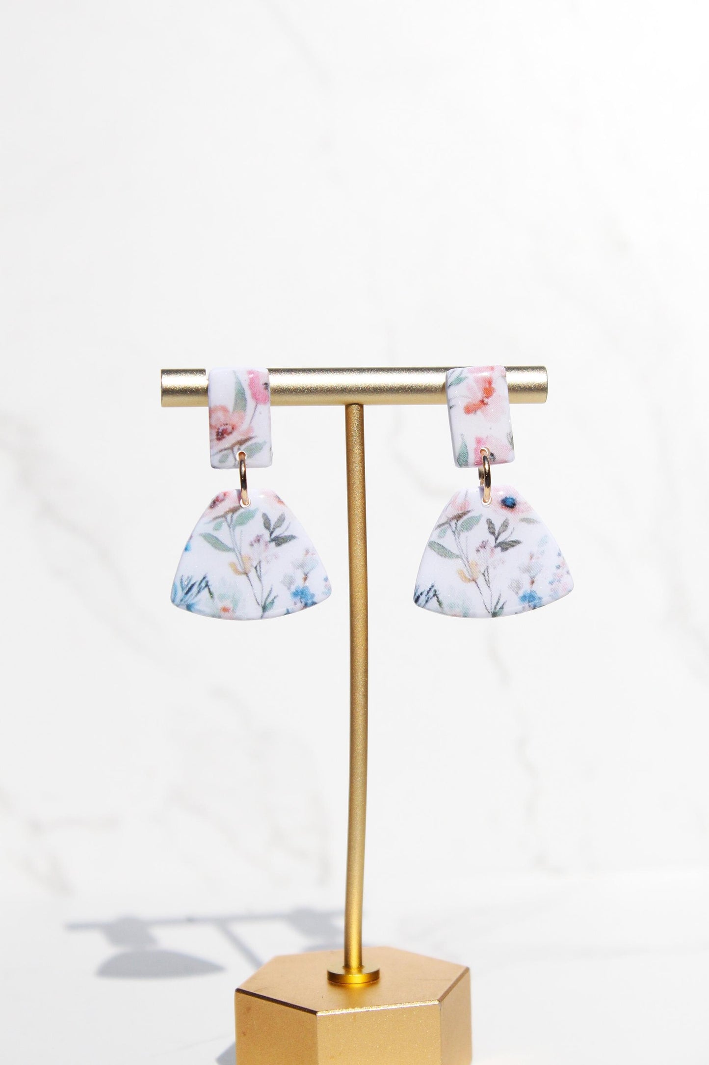 Floral Clay Earrings | Lightweight Statement Earrings | Handmade Botanical Jewelry | Spring Earrings | Colorful Dangle Earrings for Women