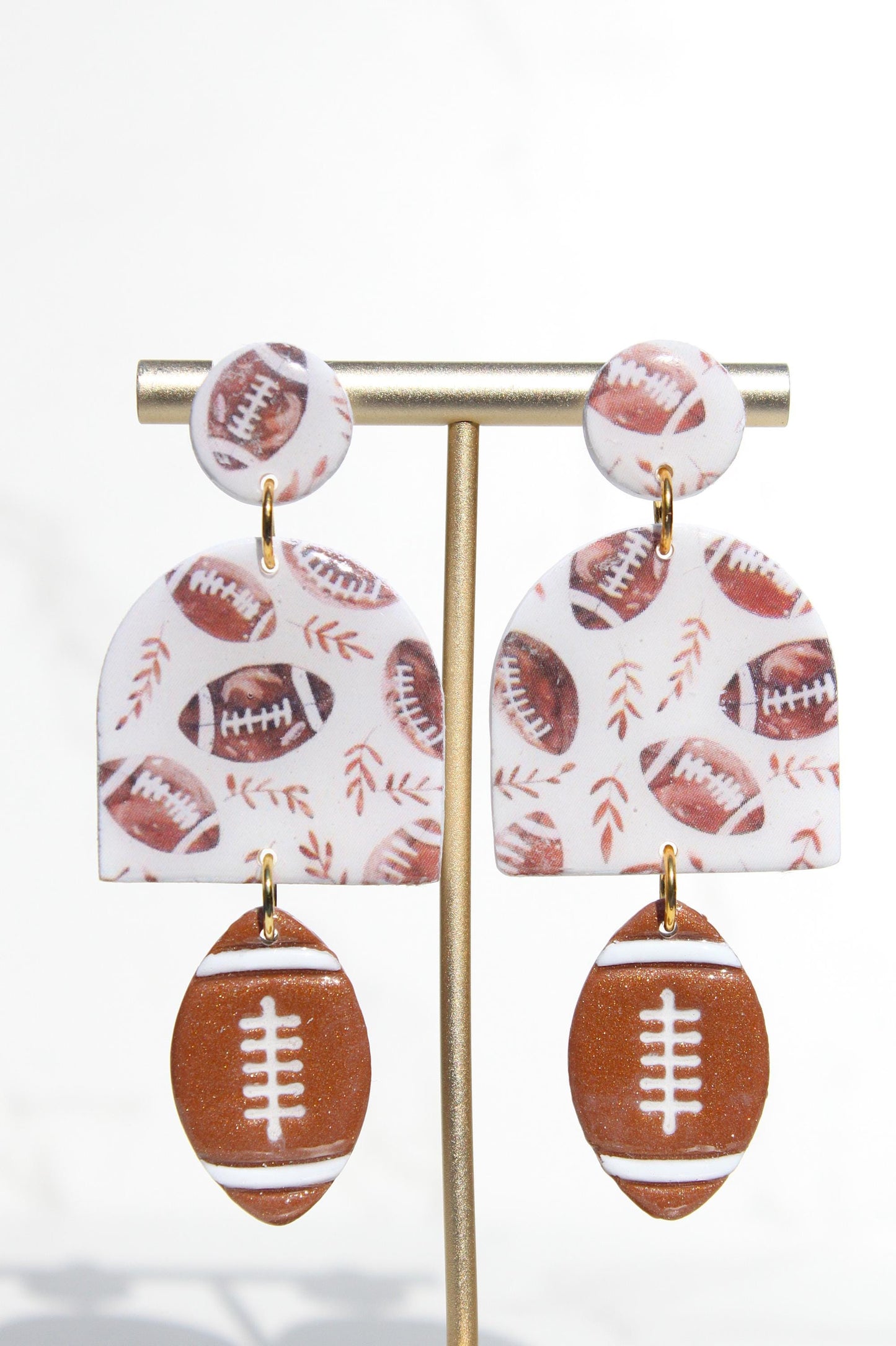 Football Earrings | Game Day Jewelry | Sports Fan Earrings | Polymer Clay Earrings | Team Spirit Accessories | Handmade Earrings