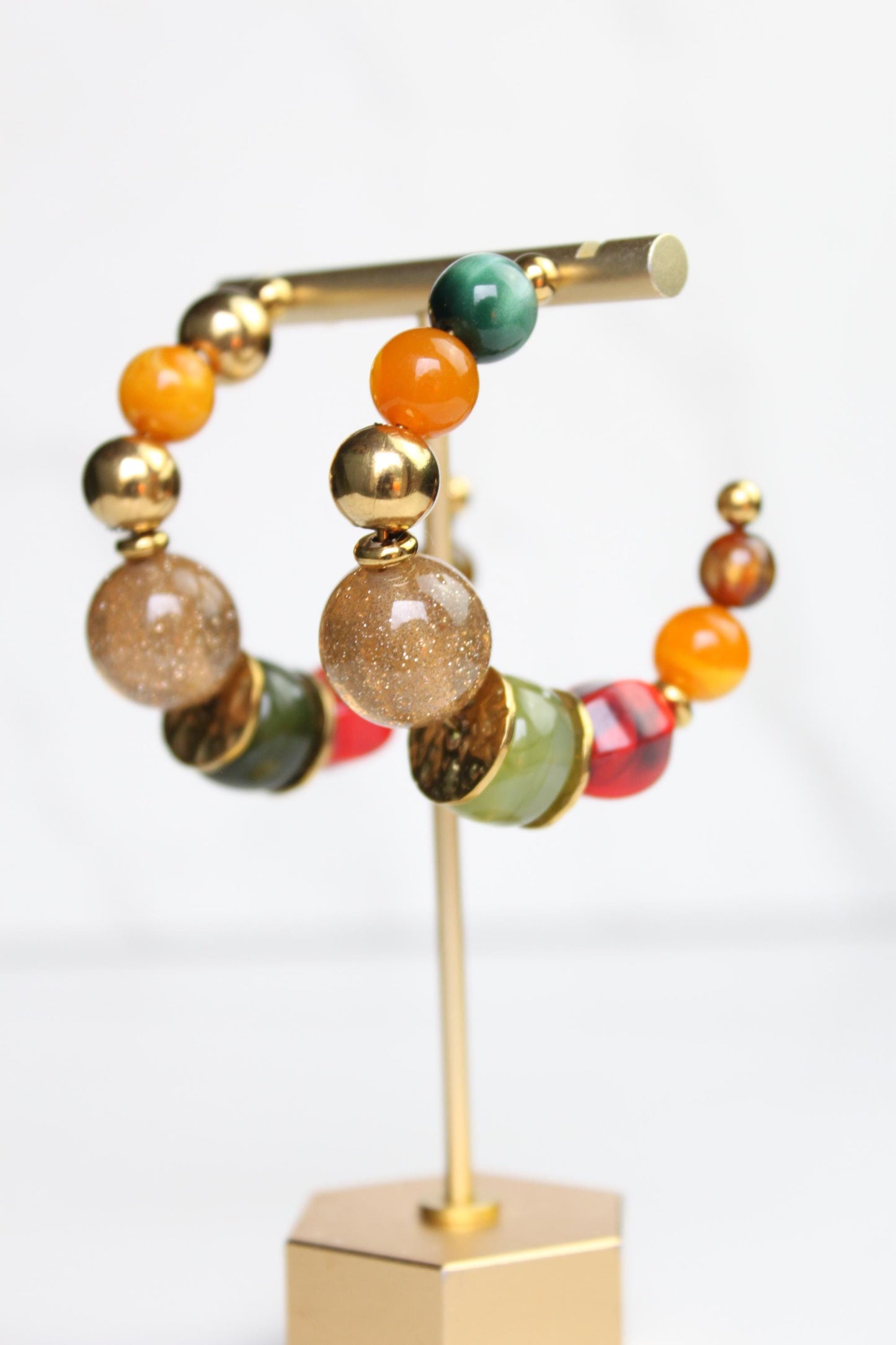 Colorful Beaded Hoop Earrings | Handmade Statement Hoops | Lightweight Bead Jewelry | Fun Everyday Earrings