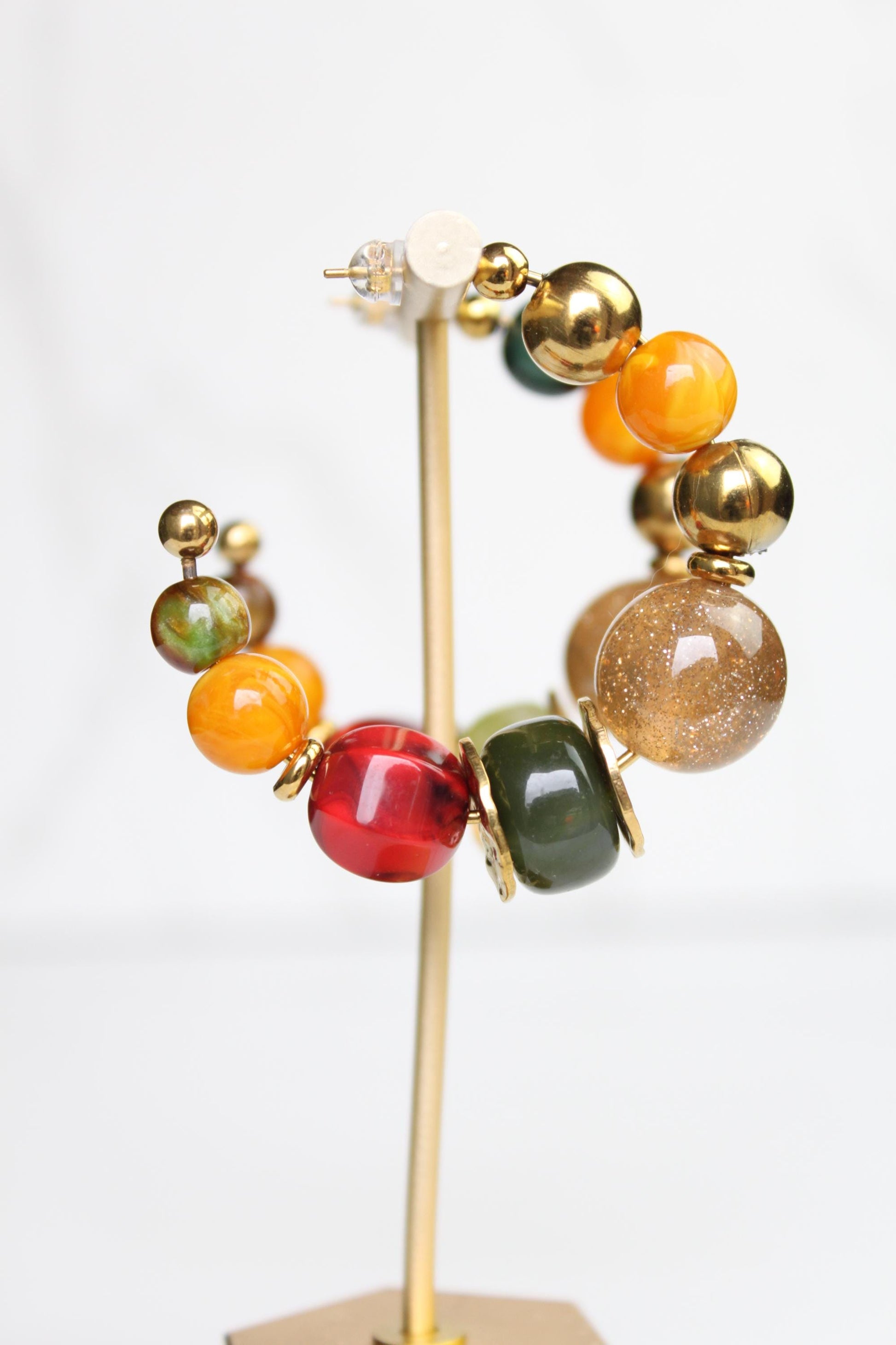 Colorful Beaded Hoop Earrings | Handmade Statement Hoops | Lightweight Bead Jewelry | Fun Everyday Earrings