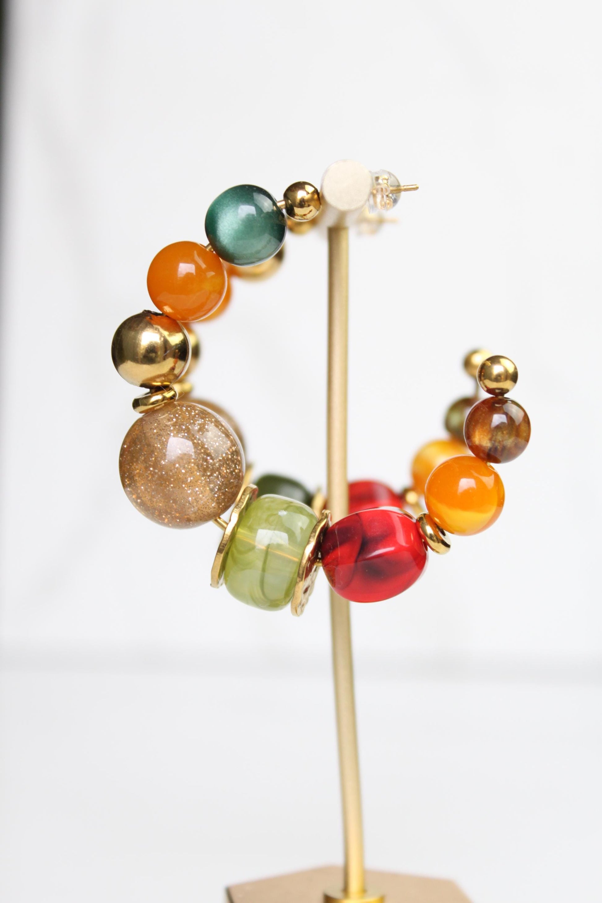 Colorful Beaded Hoop Earrings | Handmade Statement Hoops | Lightweight Bead Jewelry | Fun Everyday Earrings