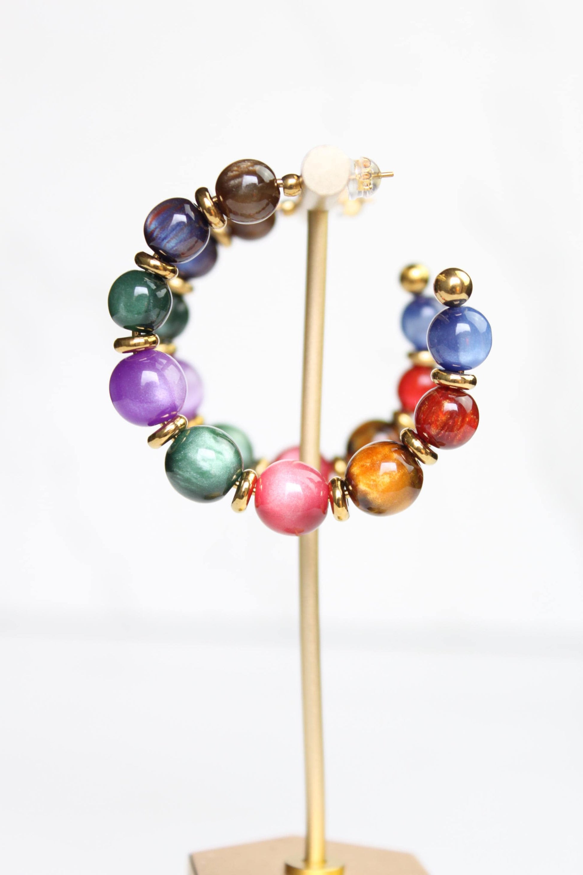 Colorful Beaded Hoop Earrings | Handmade Statement Hoops | Lightweight Bead Jewelry | Fun Everyday Earrings