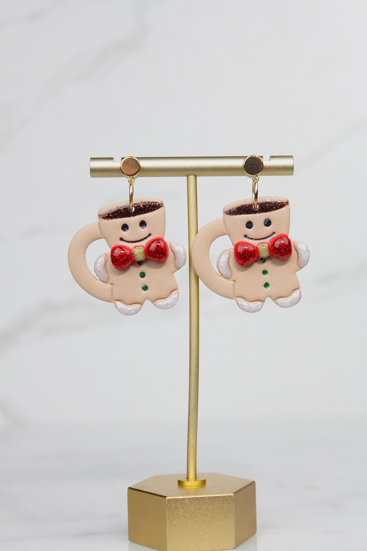 Polymer Clay Christmas Mug Earrings - Hot Cocoa Snowman Reindeer Grinch Designs