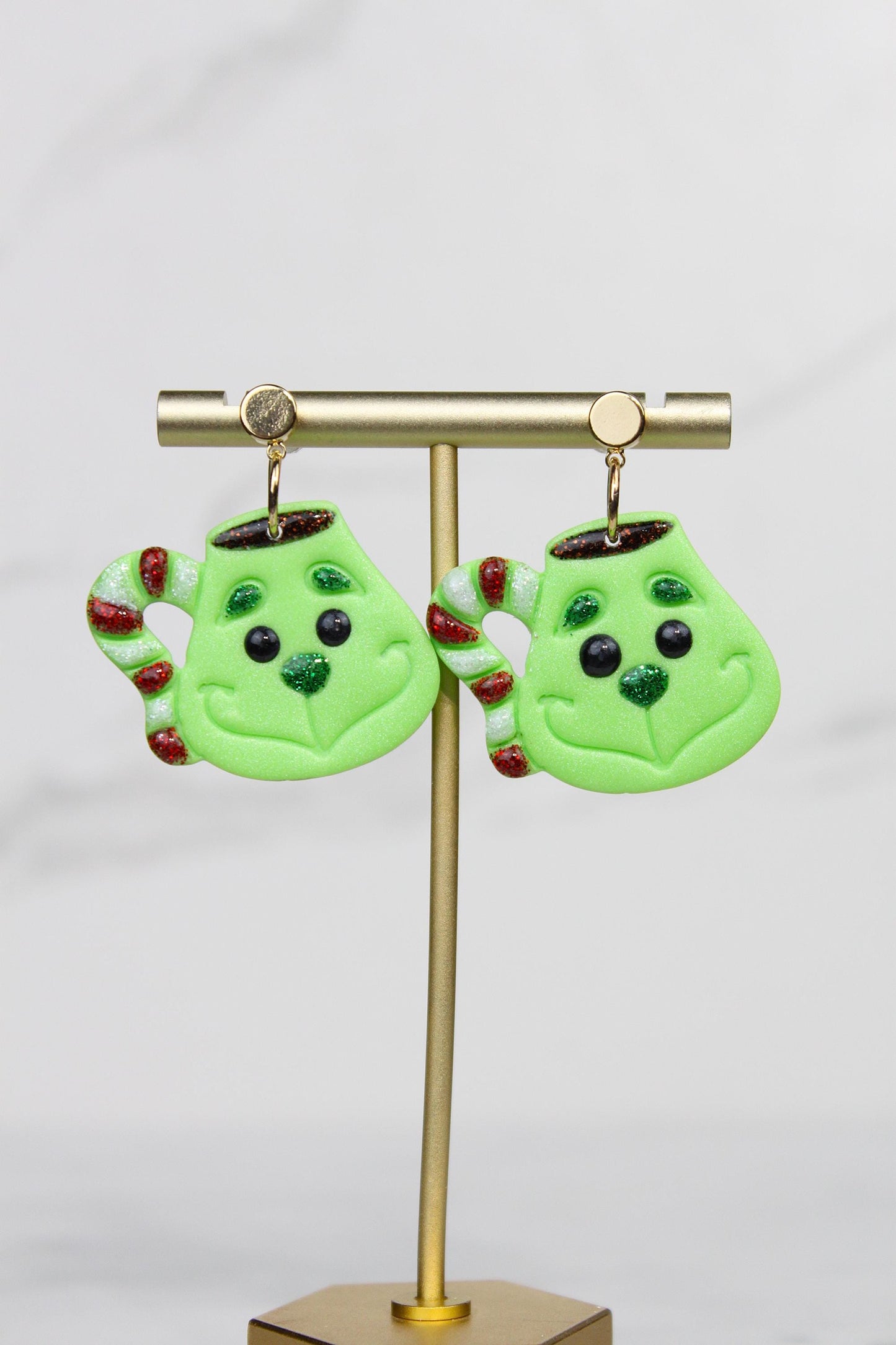 Polymer Clay Christmas Mug Earrings - Hot Cocoa Snowman Reindeer Grinch Designs