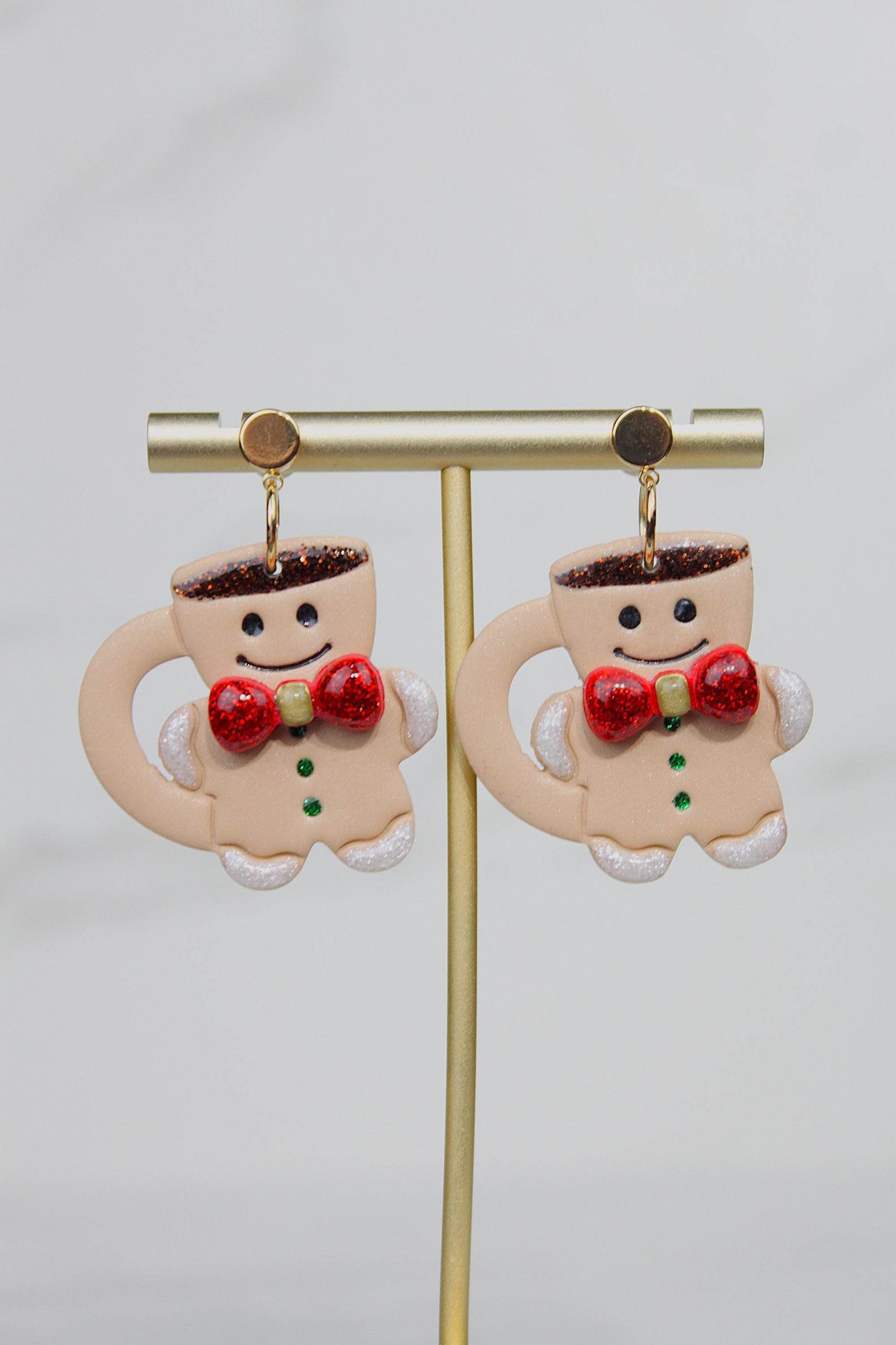 Polymer Clay Christmas Mug Earrings - Hot Cocoa Snowman Reindeer Grinch Designs