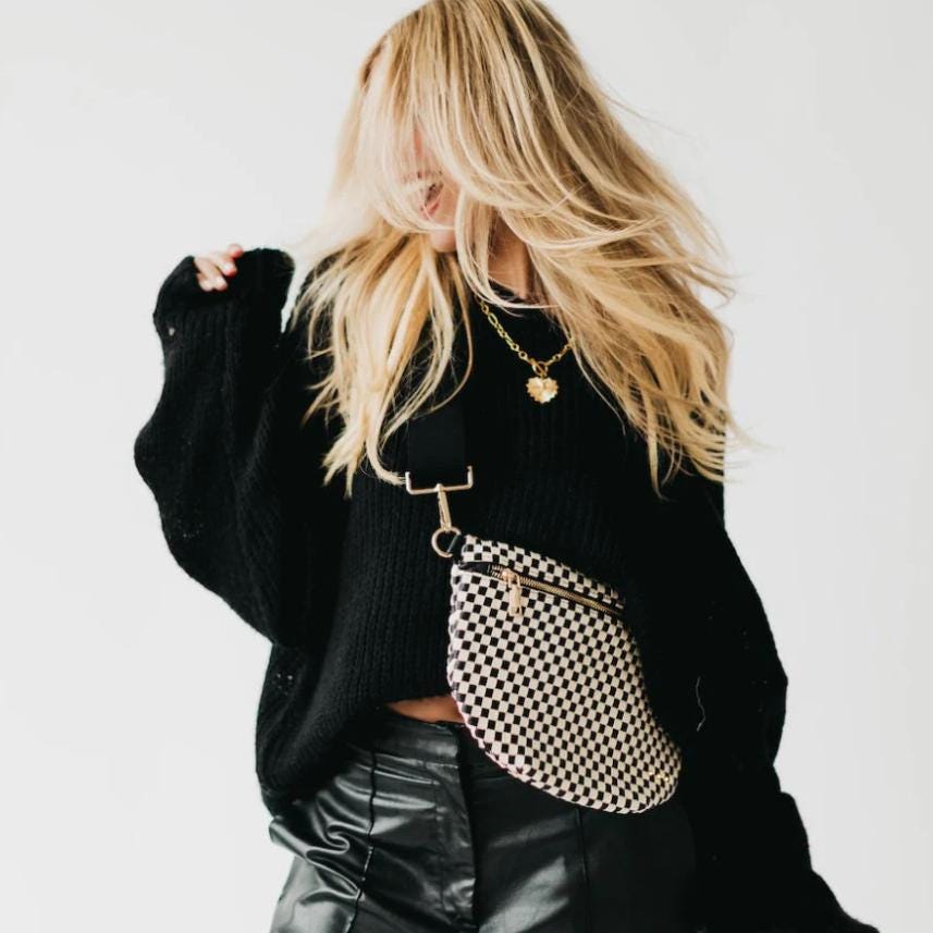 Women’s Woven Crossbody Bum Bag | Neutral Sling Bag | Trendy Everyday Fanny Pack