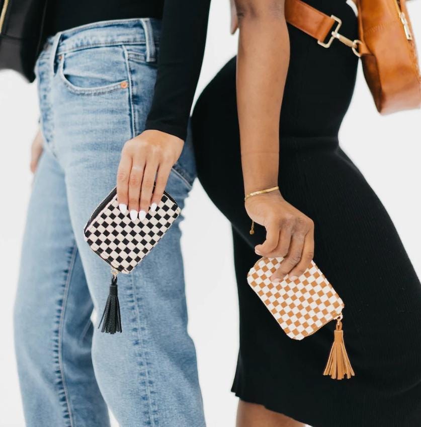 Wynona Woven Wallet for Women | Vegan Leather Zip Wallet