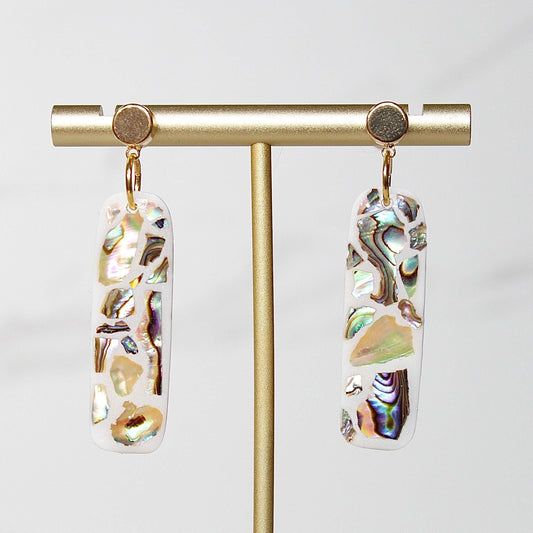 Lumière Drop Earrings | Iridescent Shell Statement Earrings