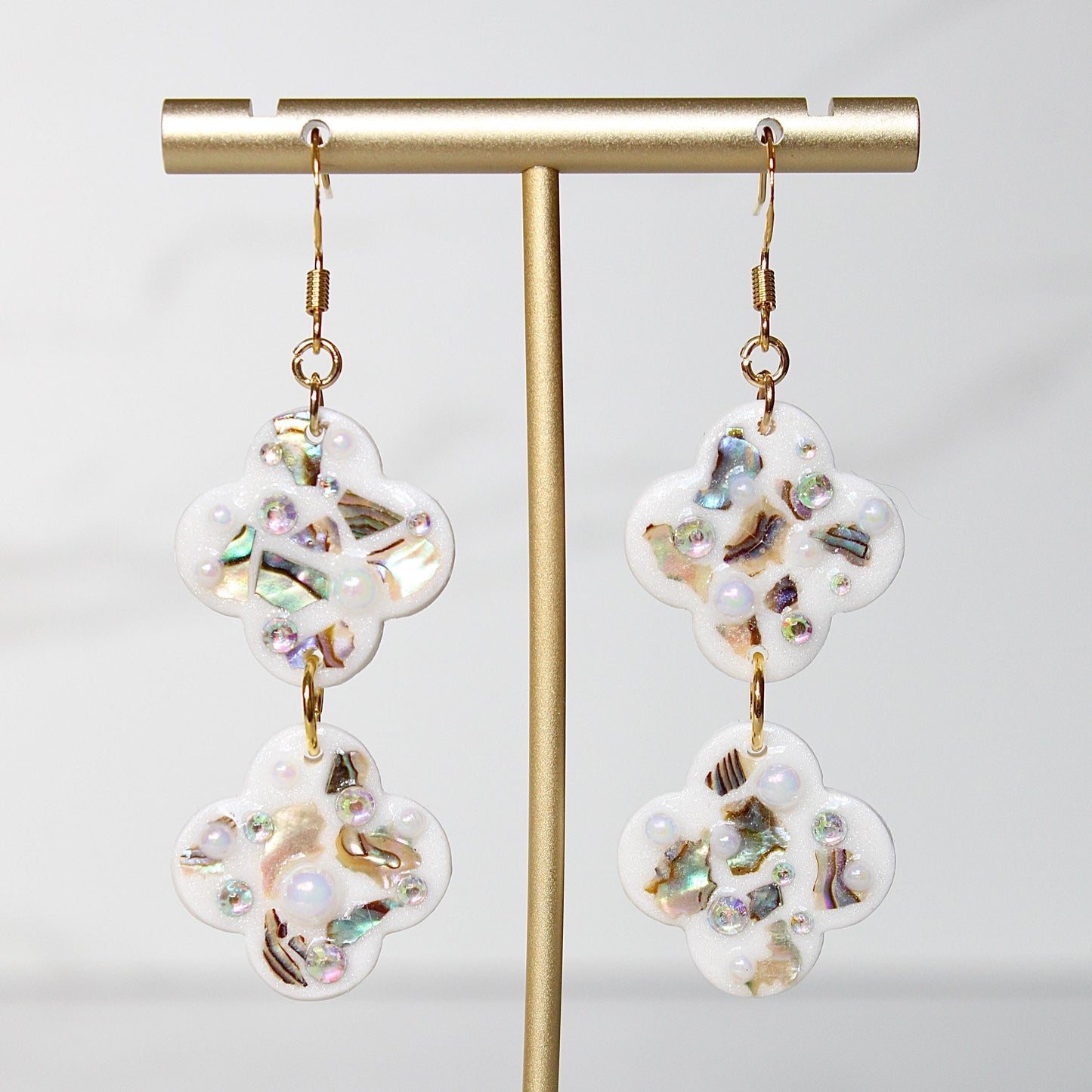 Lumière Drop Earrings | Iridescent Shell Statement Earrings