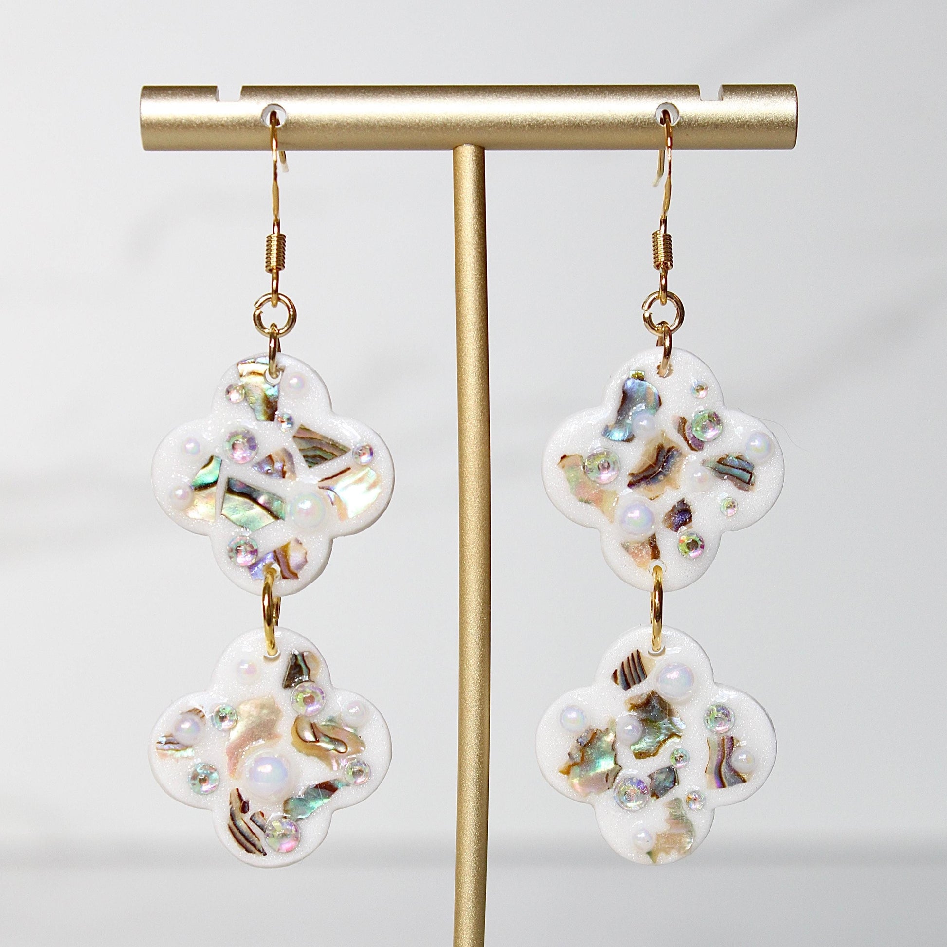 Lumière Drop Earrings | Iridescent Shell Statement Earrings