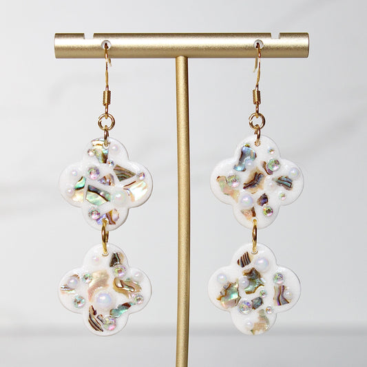 Lumière Drop Earrings | Iridescent Shell Statement Earrings