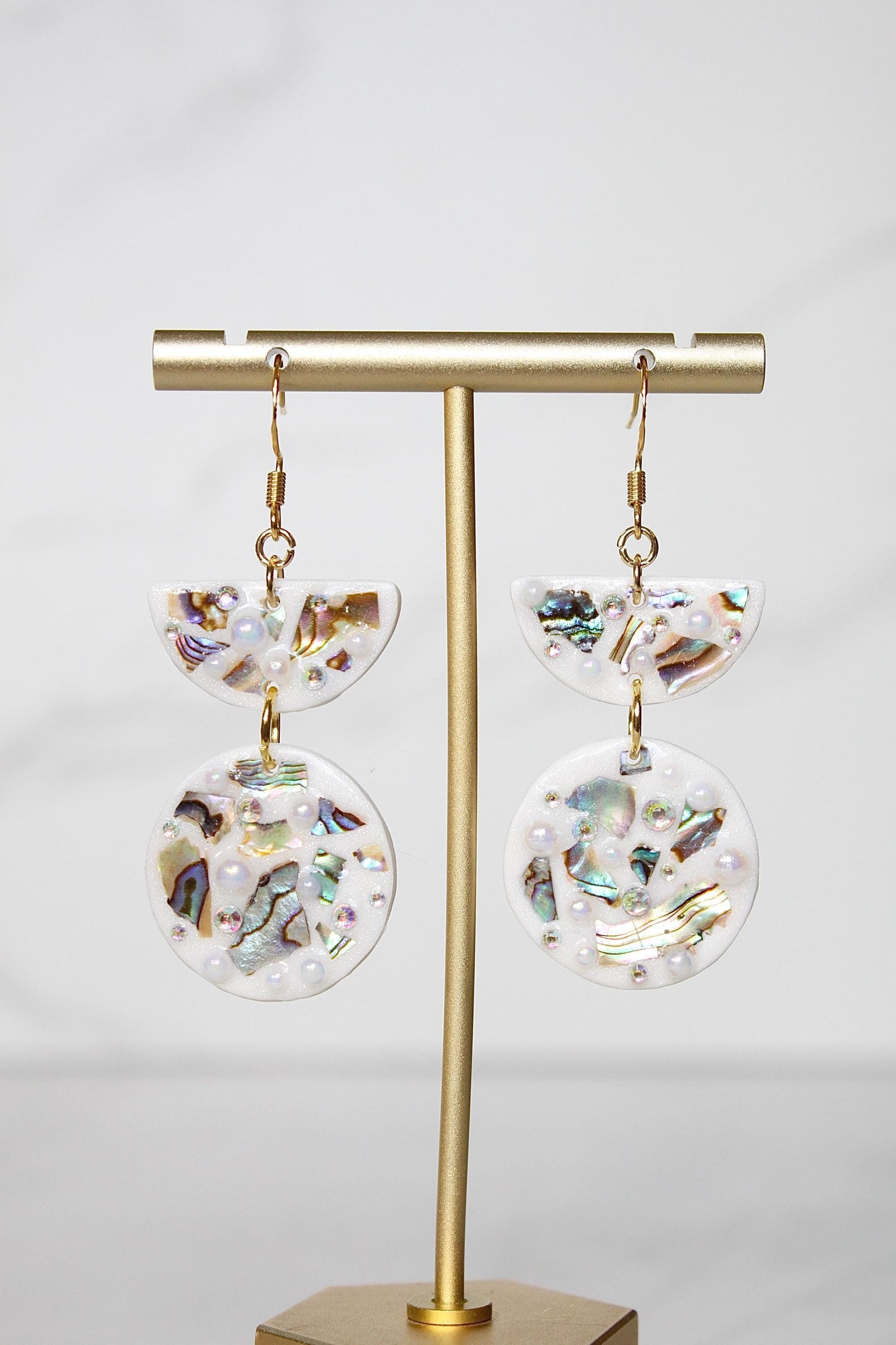 Lumière Drop Earrings | Iridescent Shell Statement Earrings