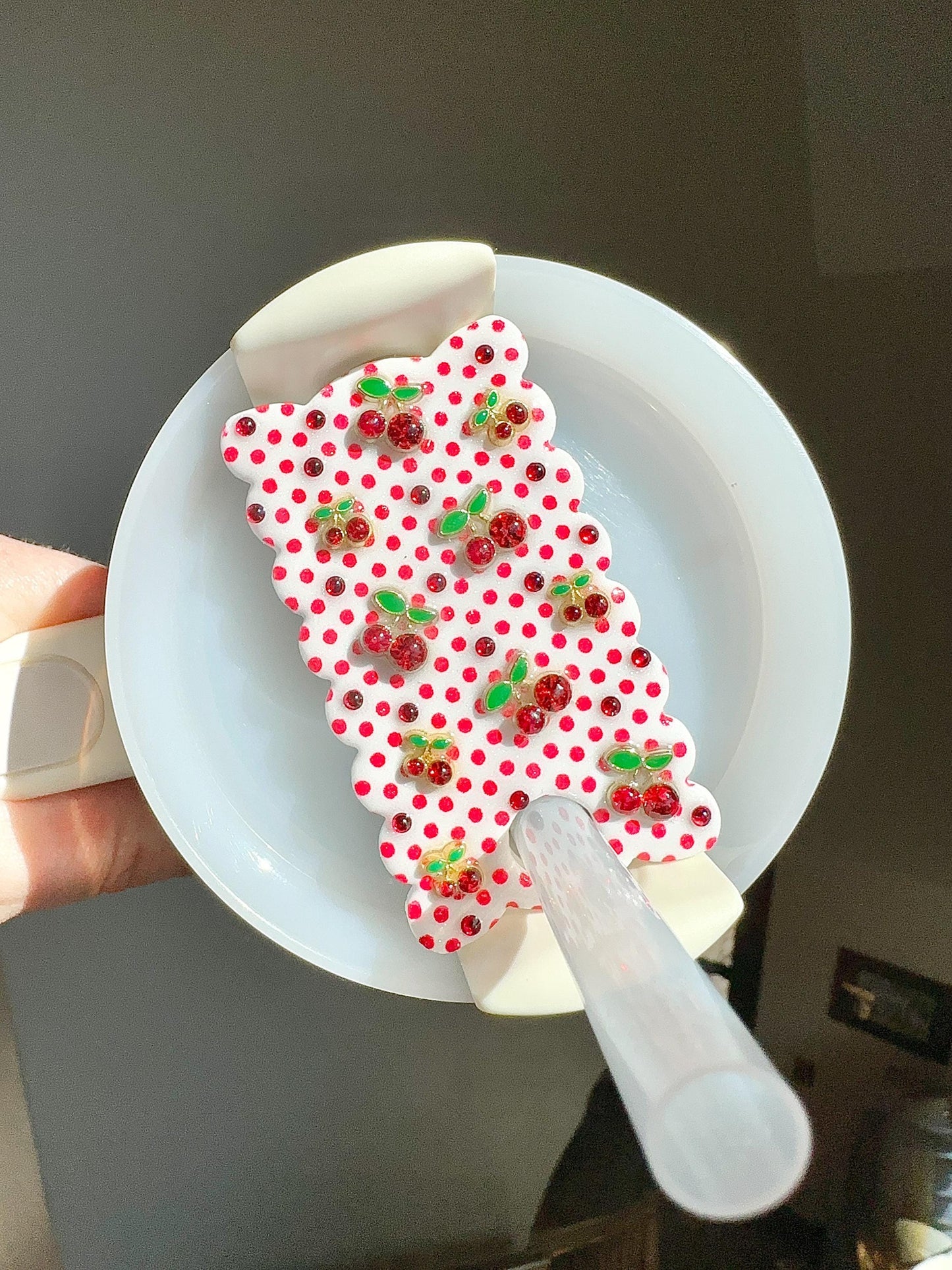 Cherry Polka Dot Stanley Tumbler Topper