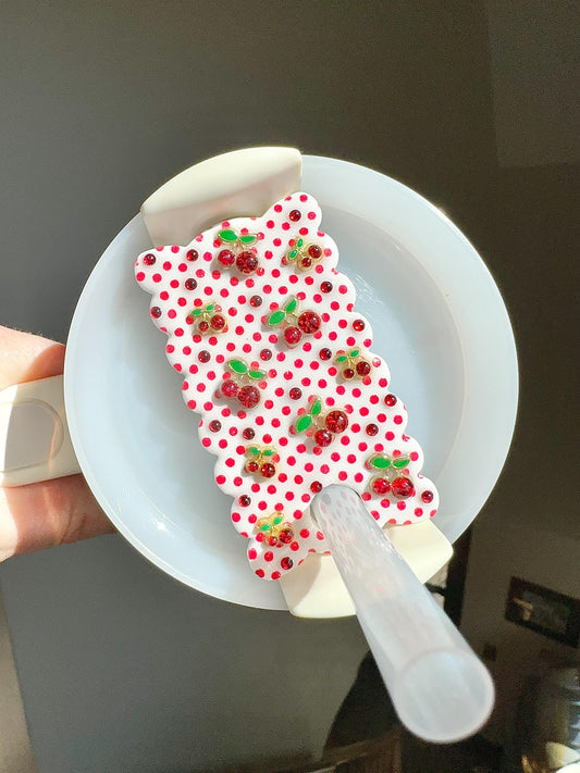 Cherry Polka Dot Stanley Tumbler Topper