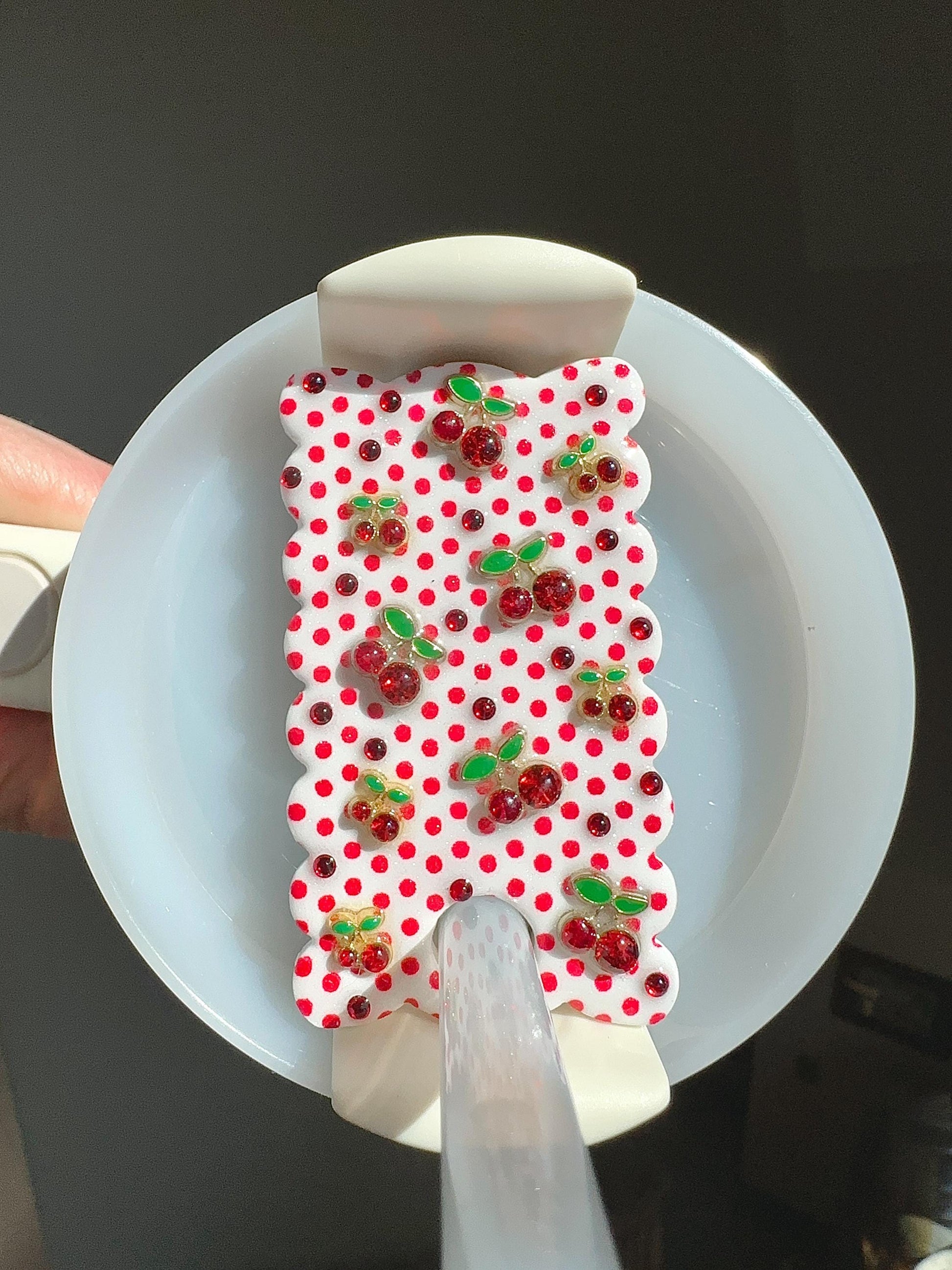 Cherry Polka Dot Stanley Tumbler Topper