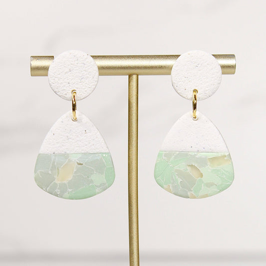 Sorbet Marble Sage Statement Earrings | Handmade Polymer Clay Earrings