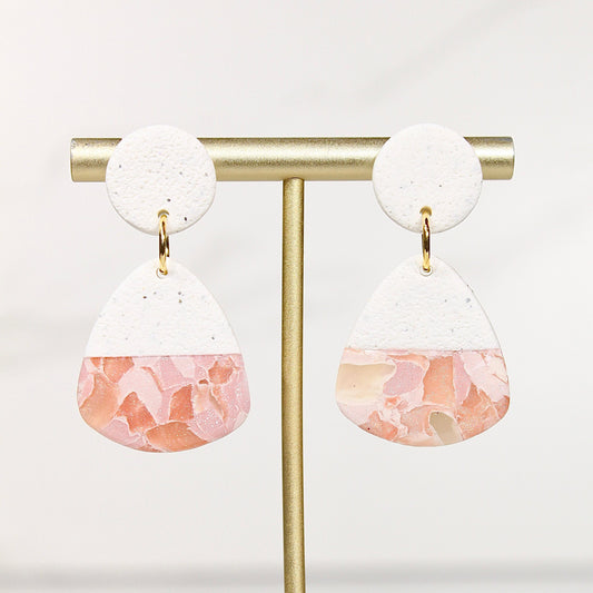 Sorbet Marble Blush Statement Earrings | Handmade Polymer Clay Earrings