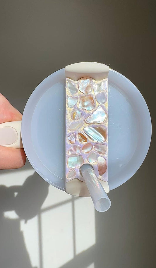 Pearlized Seashell Clay Stanley Cup Topper - SHELLS WILL VARY