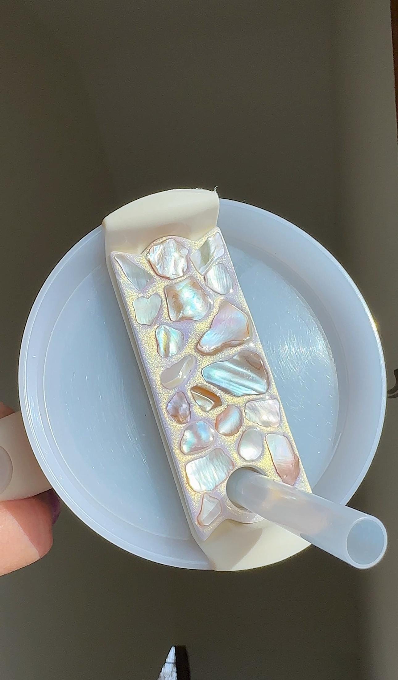 Pearlized Seashell Clay Stanley Cup Topper - SHELLS WILL VARY