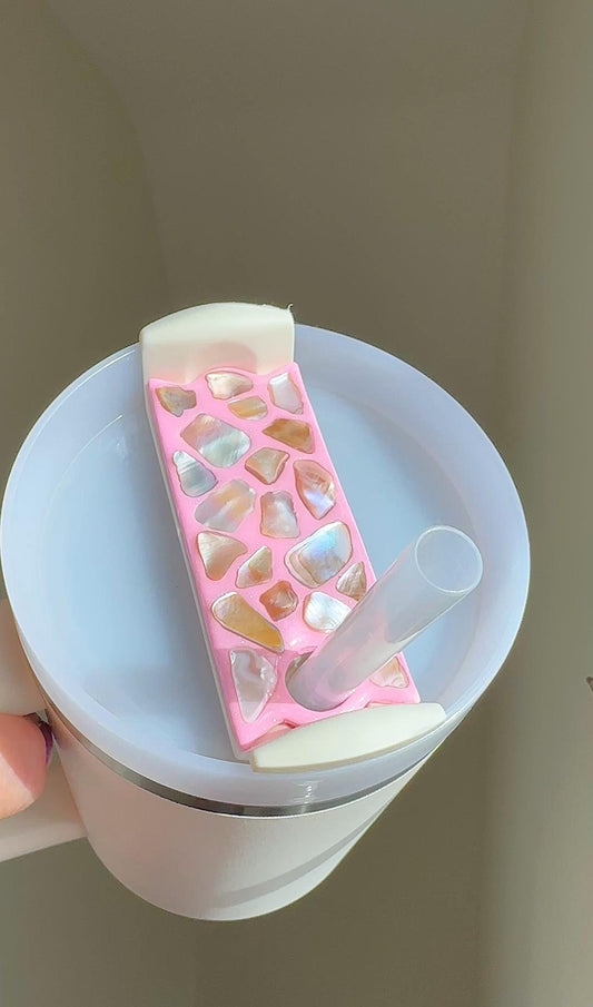 Pink Seashell Clay Stanley Cup Topper - SHELLS WILL VARY