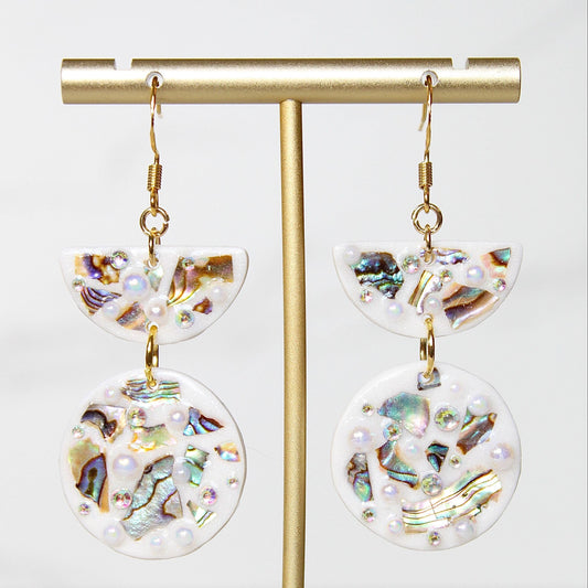 Lumière Drop Earrings | Iridescent Shell Statement Earrings